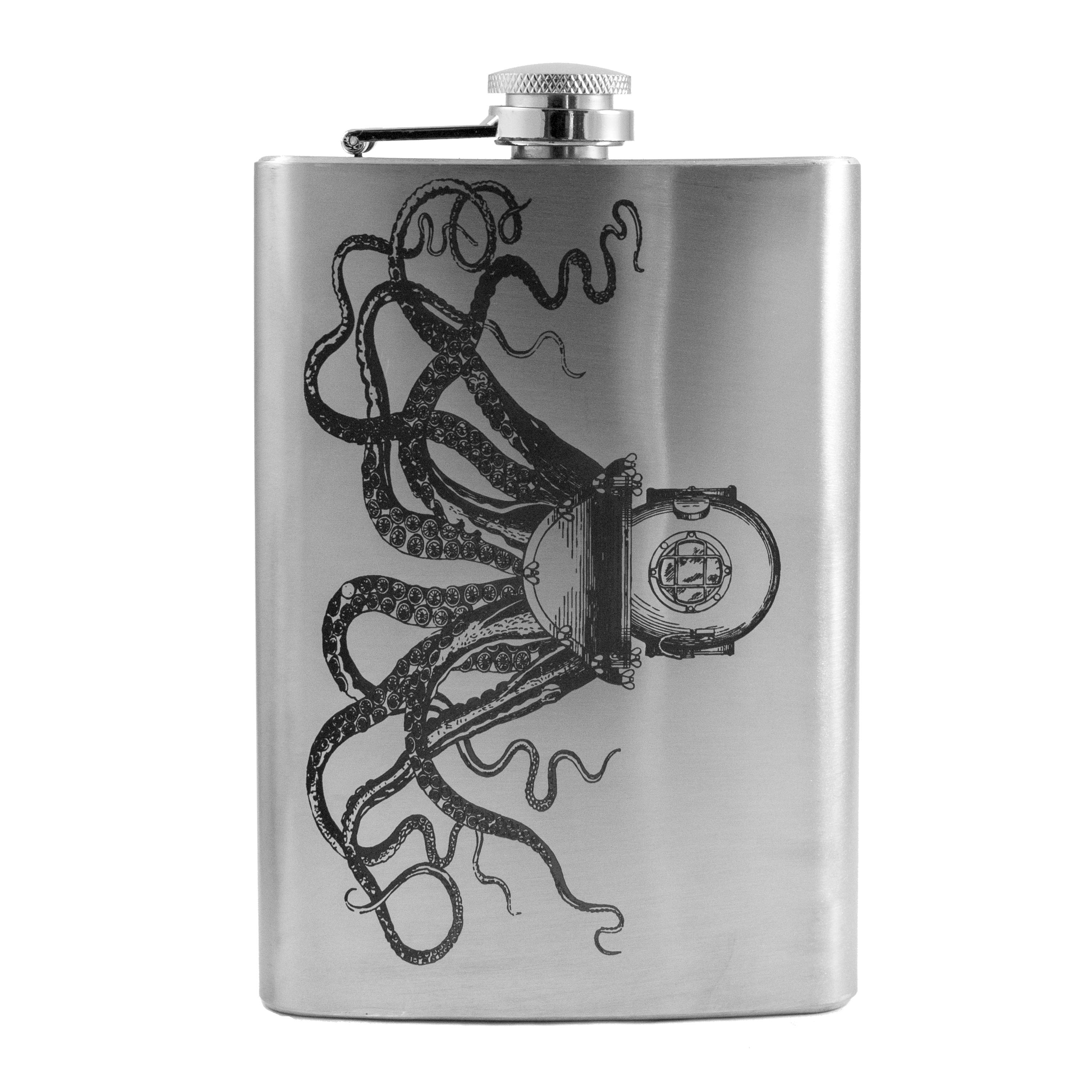 8oz Steampunk Octopus Stainless Steel Flask