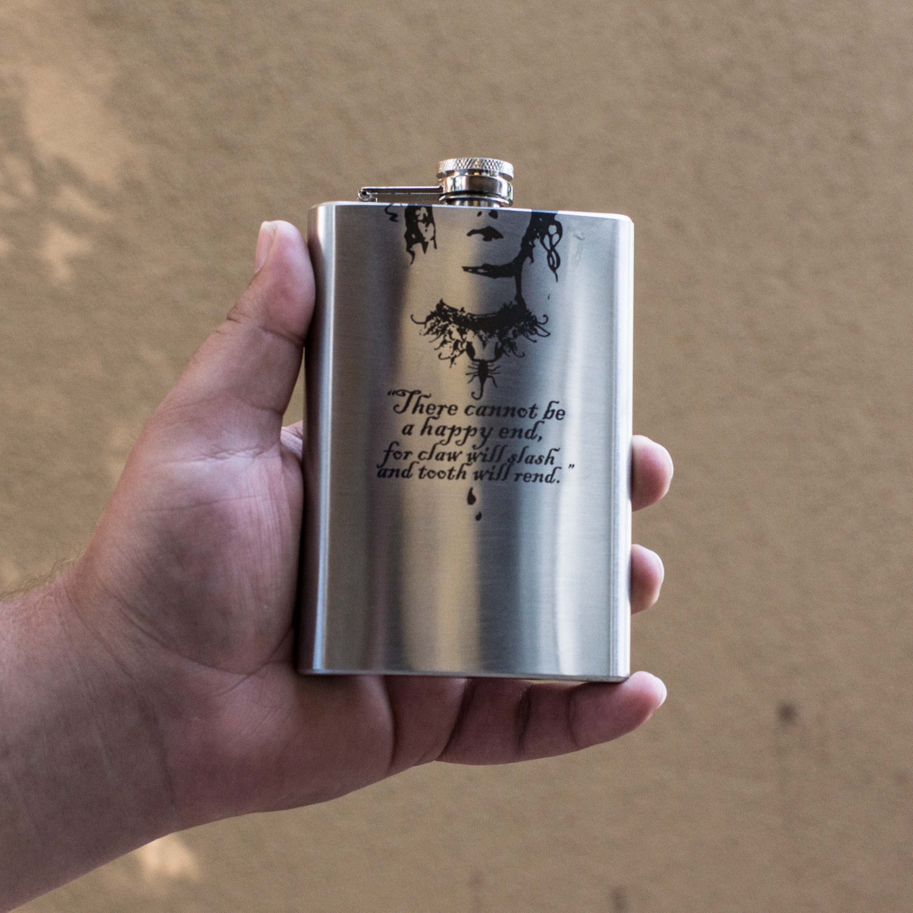 8oz There Cannot Be a Happy End Stainless Steel Flask