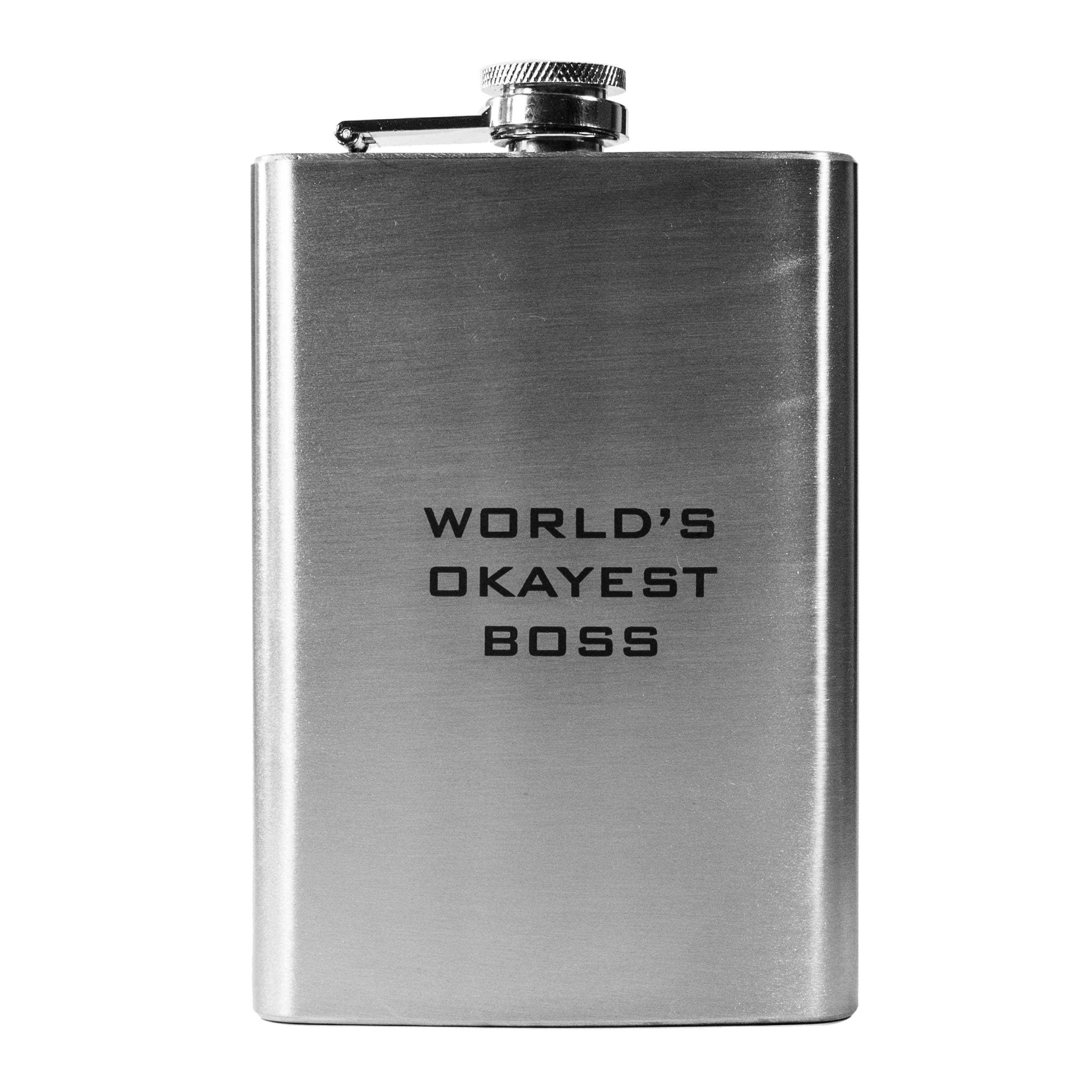 8oz World's Okayest Boss Stainless Steel Flask