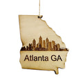 Ornament - Atlanta GA Skyline - Raw Wood Ornament