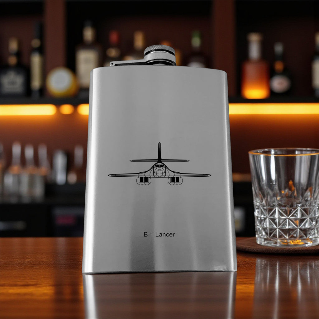 8oz - B-1 Lancer Bomber Plane - Stainless Steel