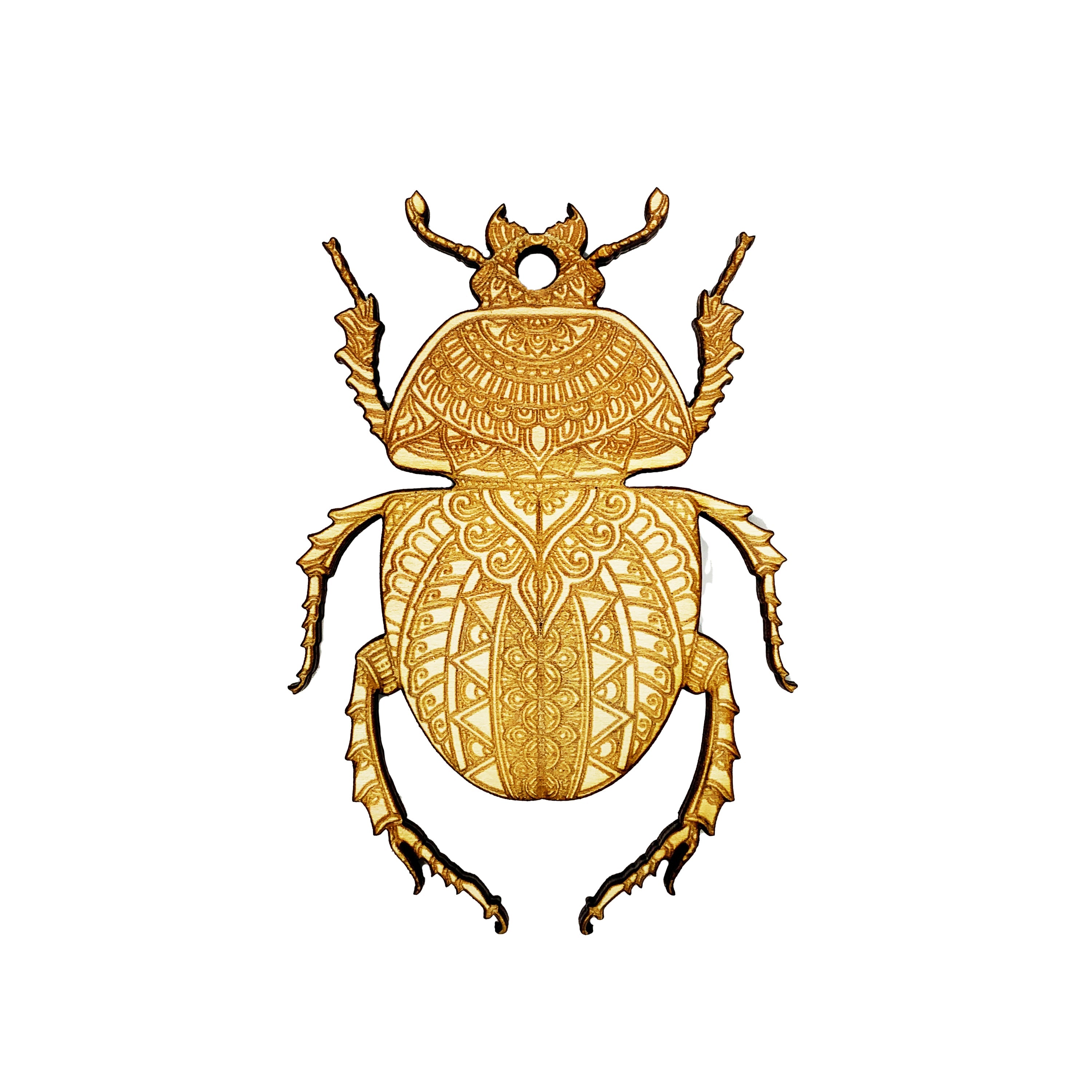Ornament - Beetle - Raw Wood
