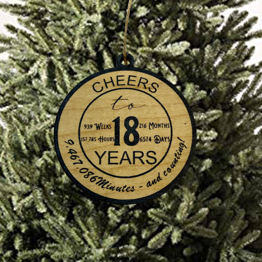 Ornament CUSTOM - Cheers to 18 Years