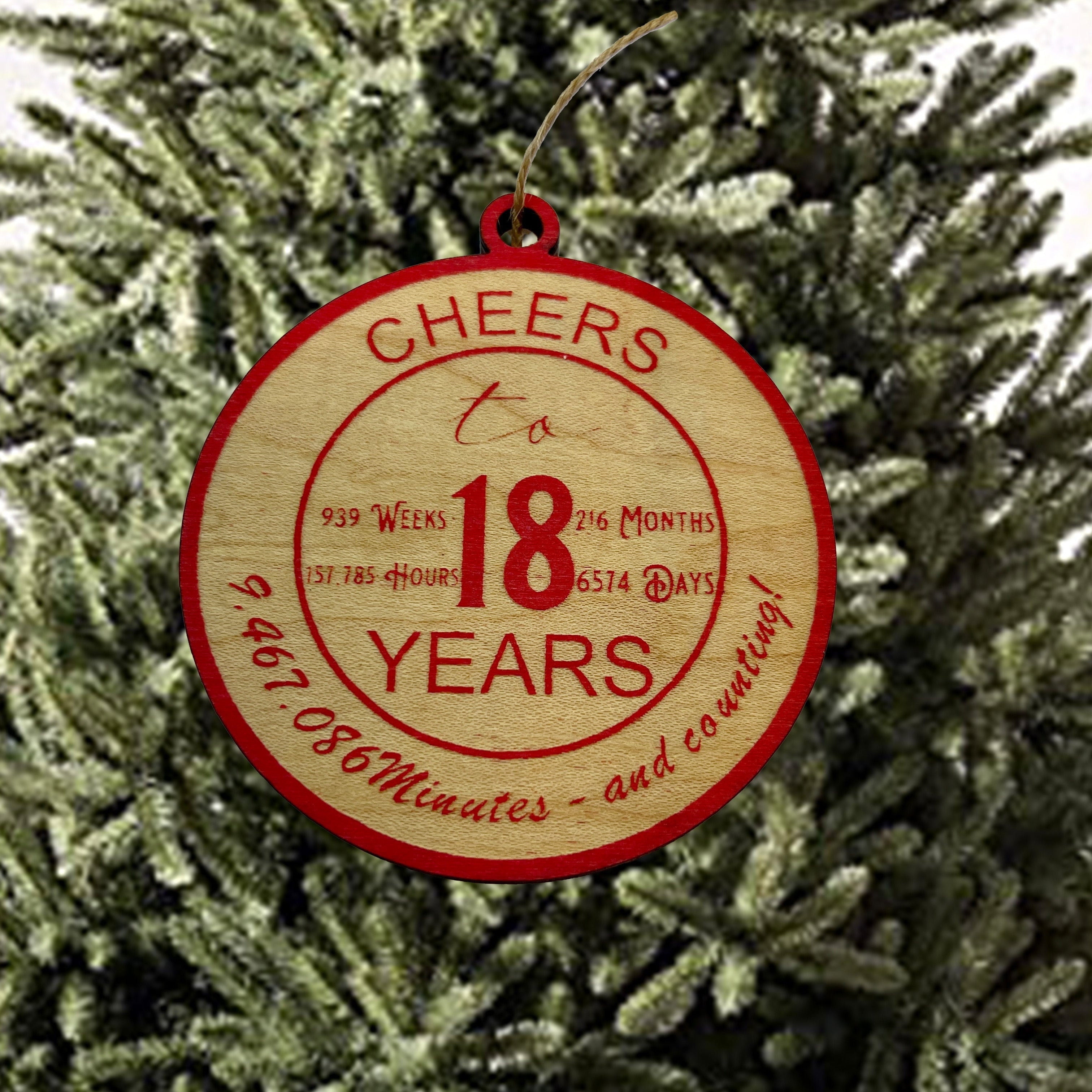 Ornament CUSTOM - Cheers to 18 Years
