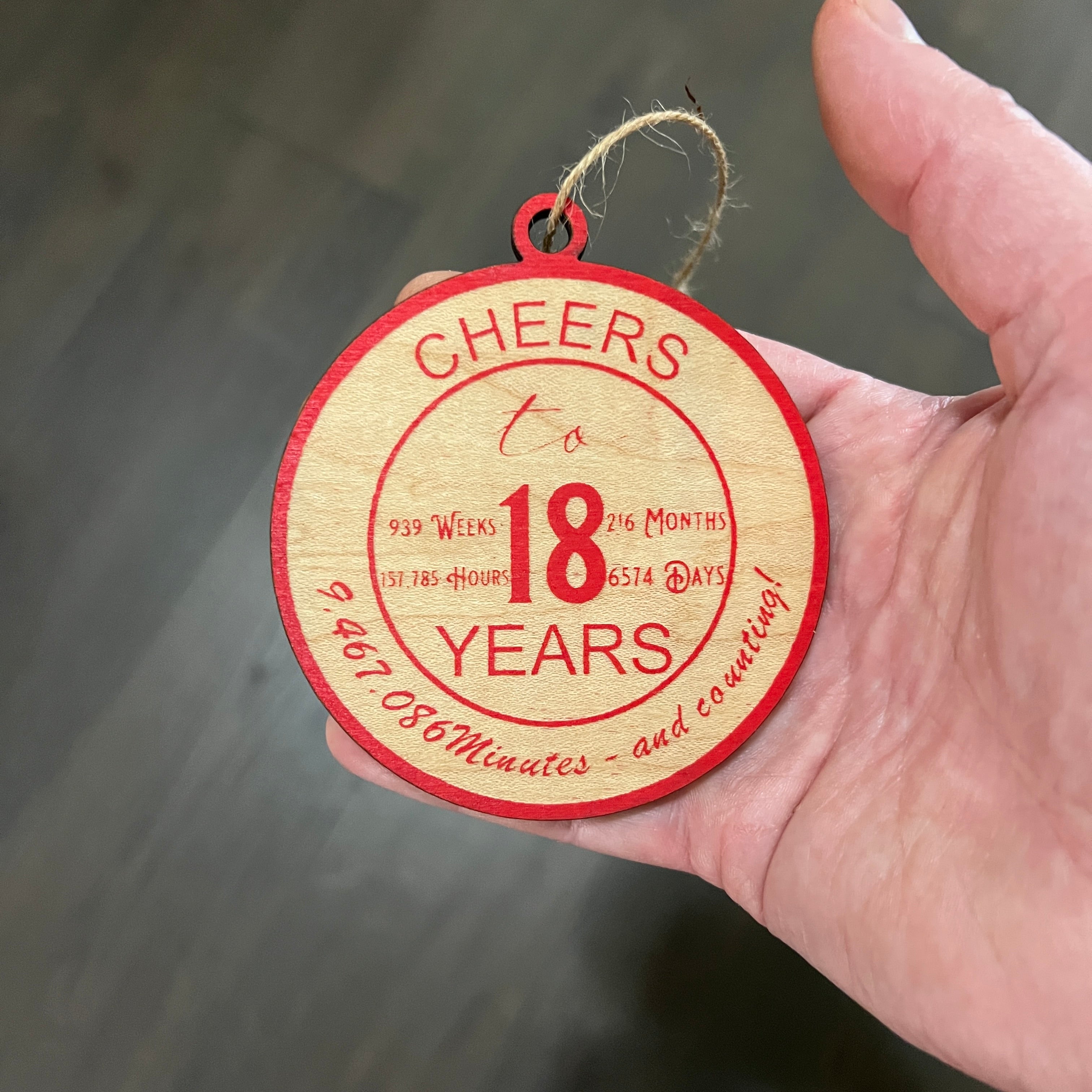 Ornament CUSTOM - Cheers to 18 Years