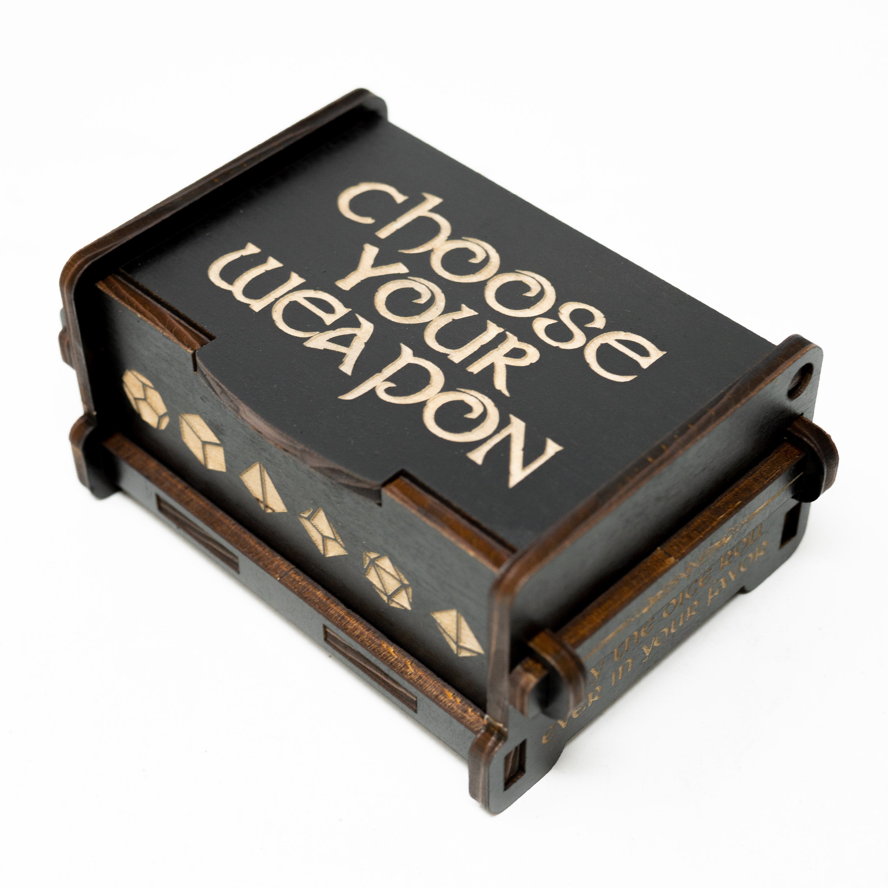 Dice Box - Black - Choose Your Weapon - 6x4x3