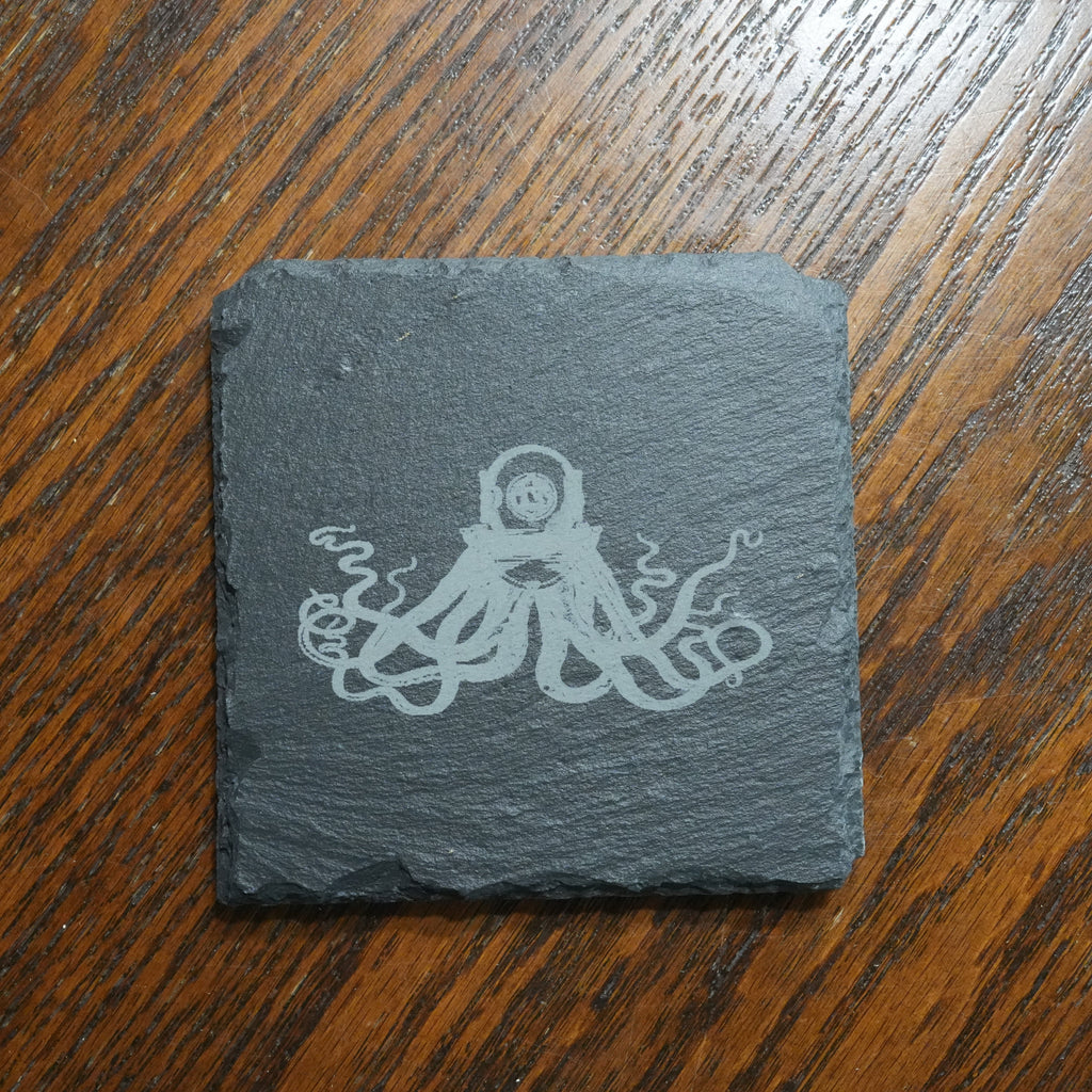 Coaster - Slate - Steampunk Octopus - SET OF 2