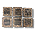 Coaster - BLACK - Fantasy Quotes Coaster Set of 6 Raw Wood