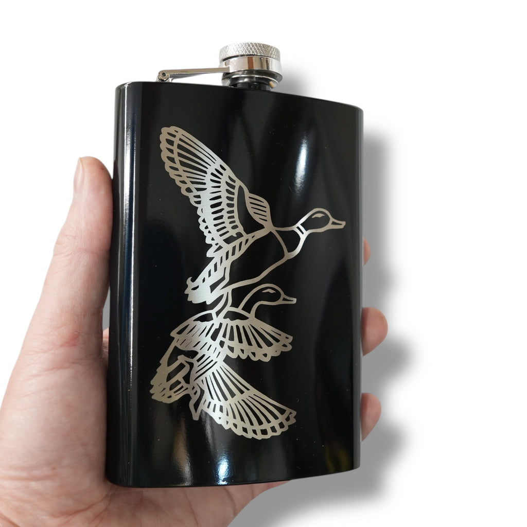 8oz BLACK Ducks Flask