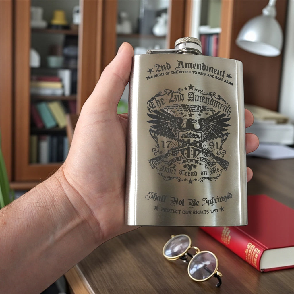 8oz - Stainless Steel - 2nd Amendment