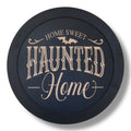 Magnet Sign - BLACK - Home Sweet Haunted Home - Black Halloween Door Sign - 15x15 Inches