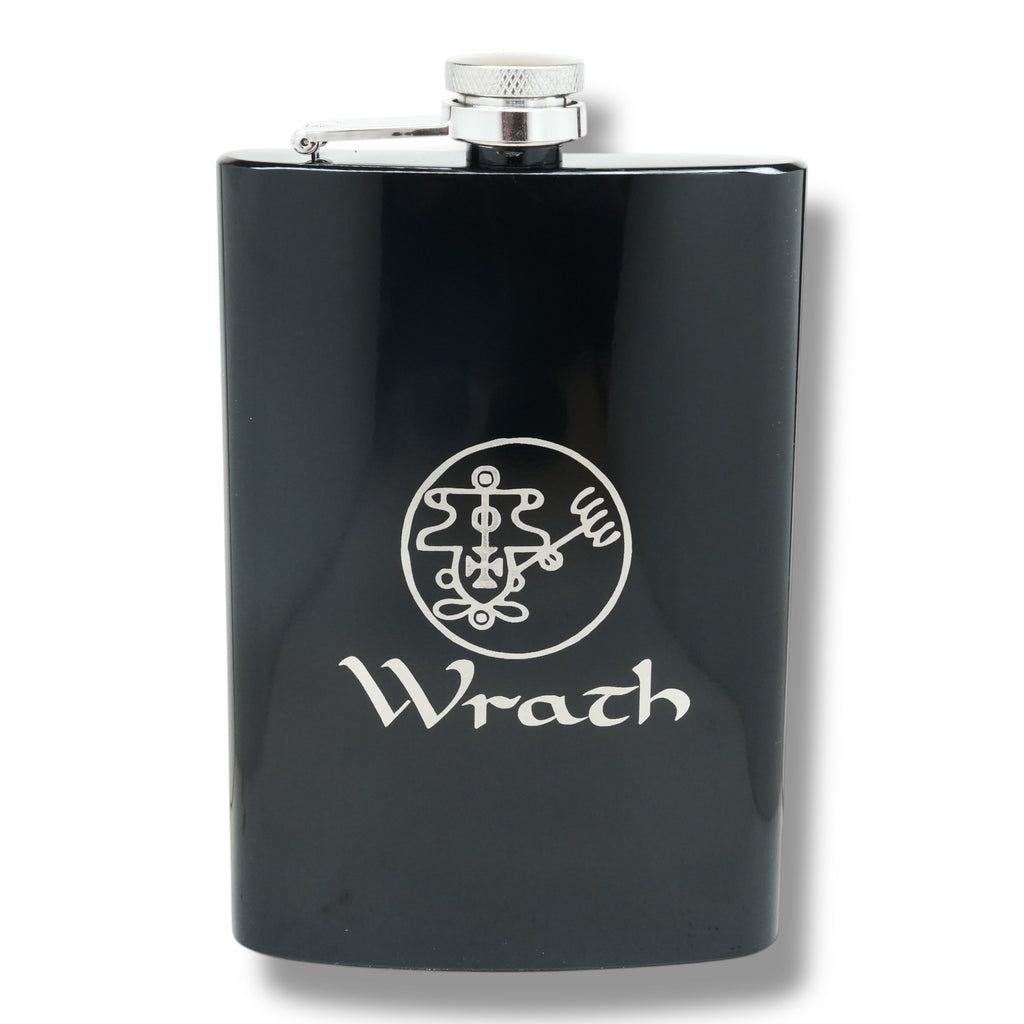 8oz BLACK Seven Deadly Sins WRATH Flask