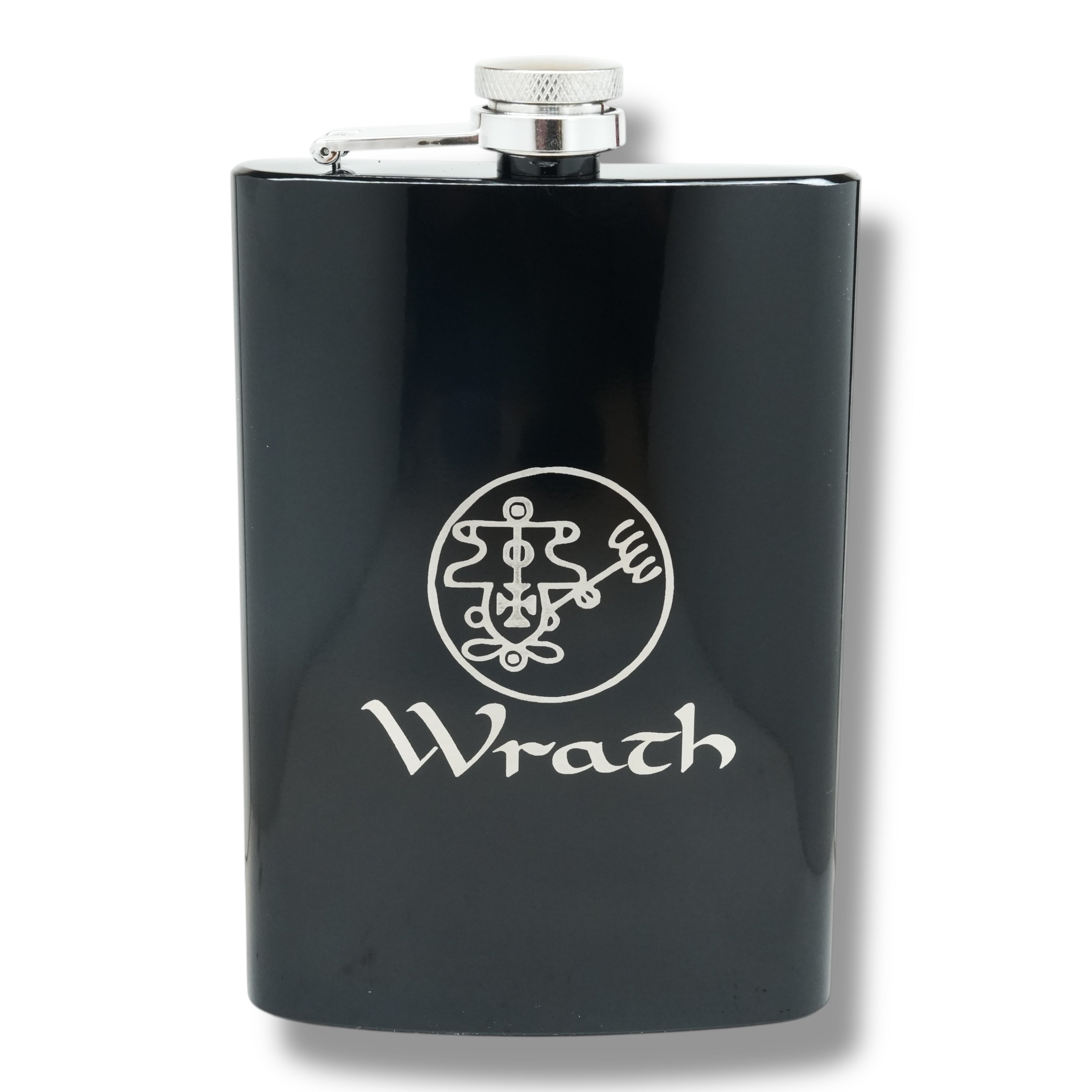 8oz BLACK Seven Deadly Sins WRATH Flask