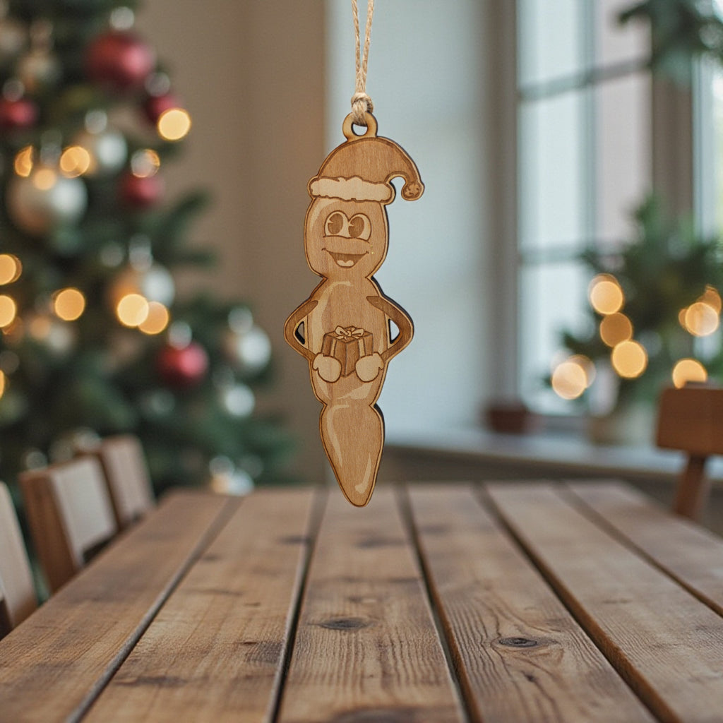 Ornament - Howdy Ho - Raw Wood 2x5in
