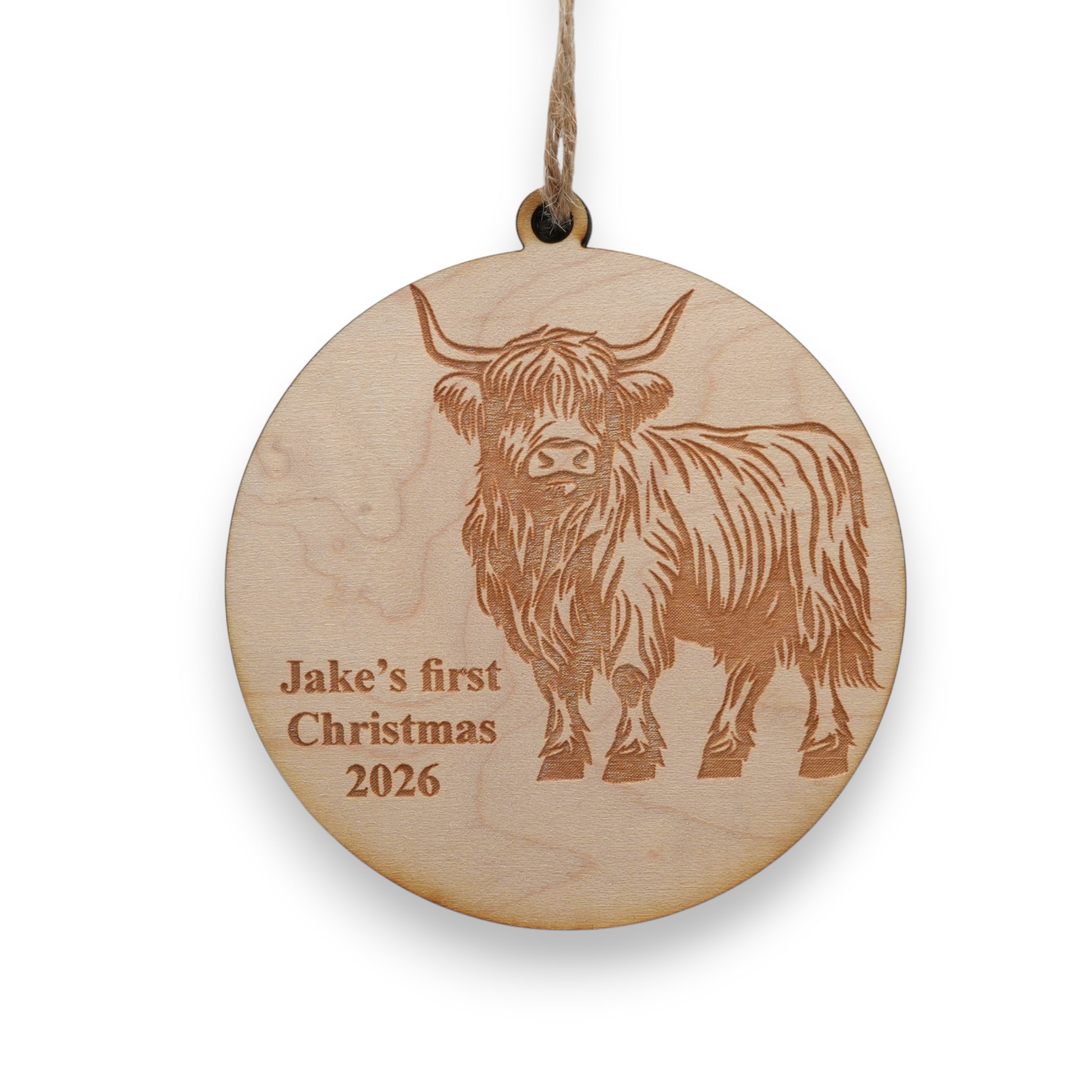 Ornament - Animals - PERSONALIZED - Raw Wood