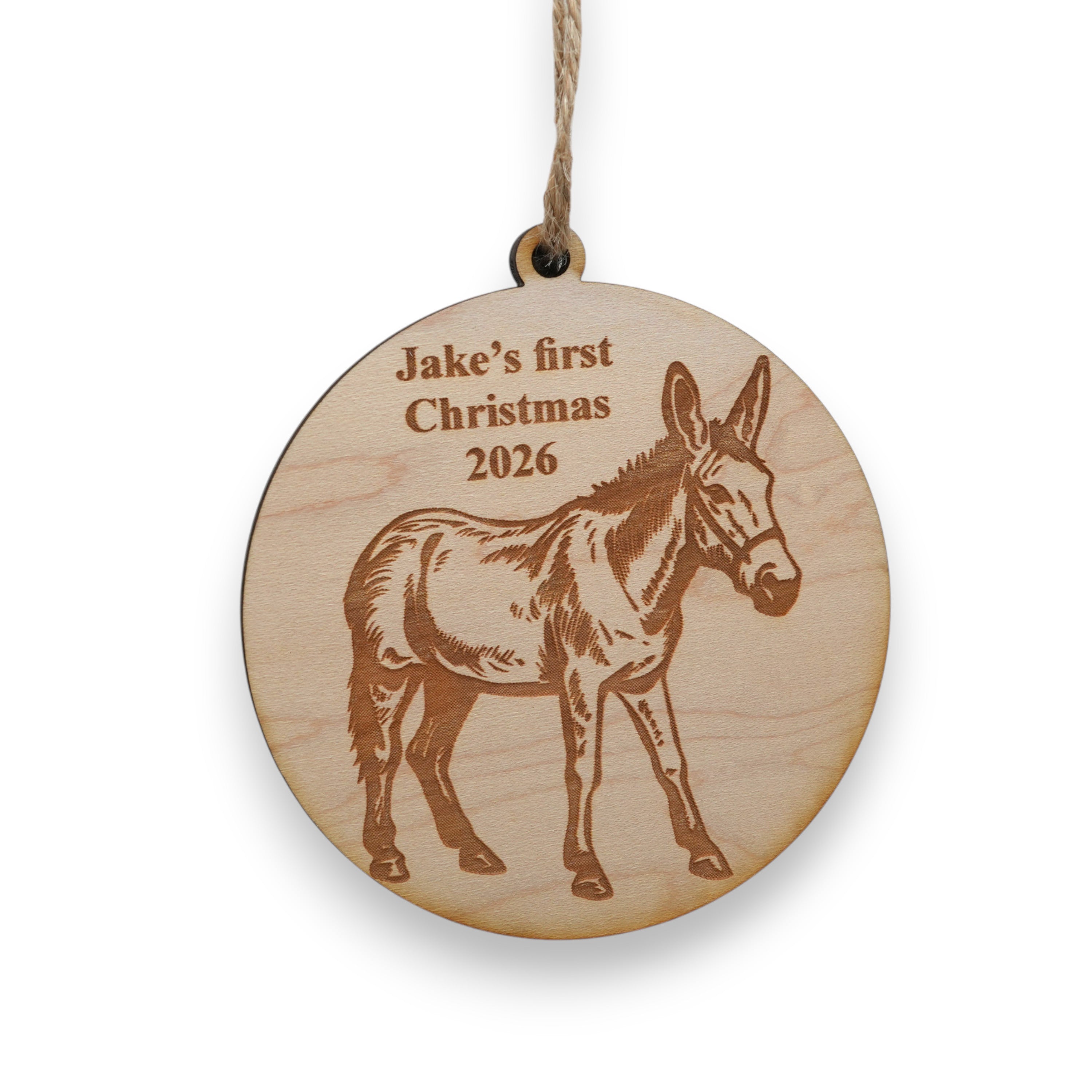 Ornament - Animals - PERSONALIZED - Raw Wood