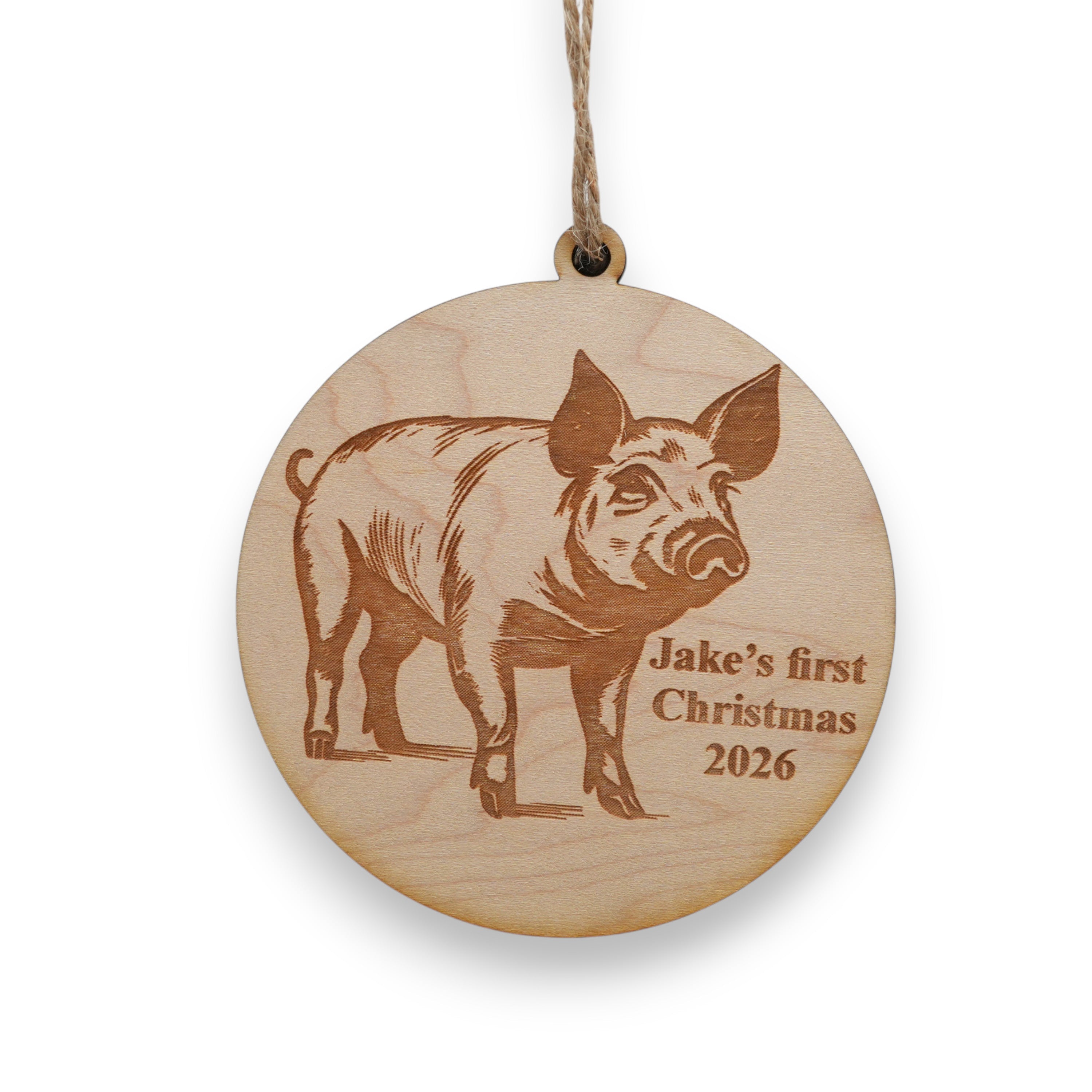 Ornament - Animals - PERSONALIZED - Raw Wood