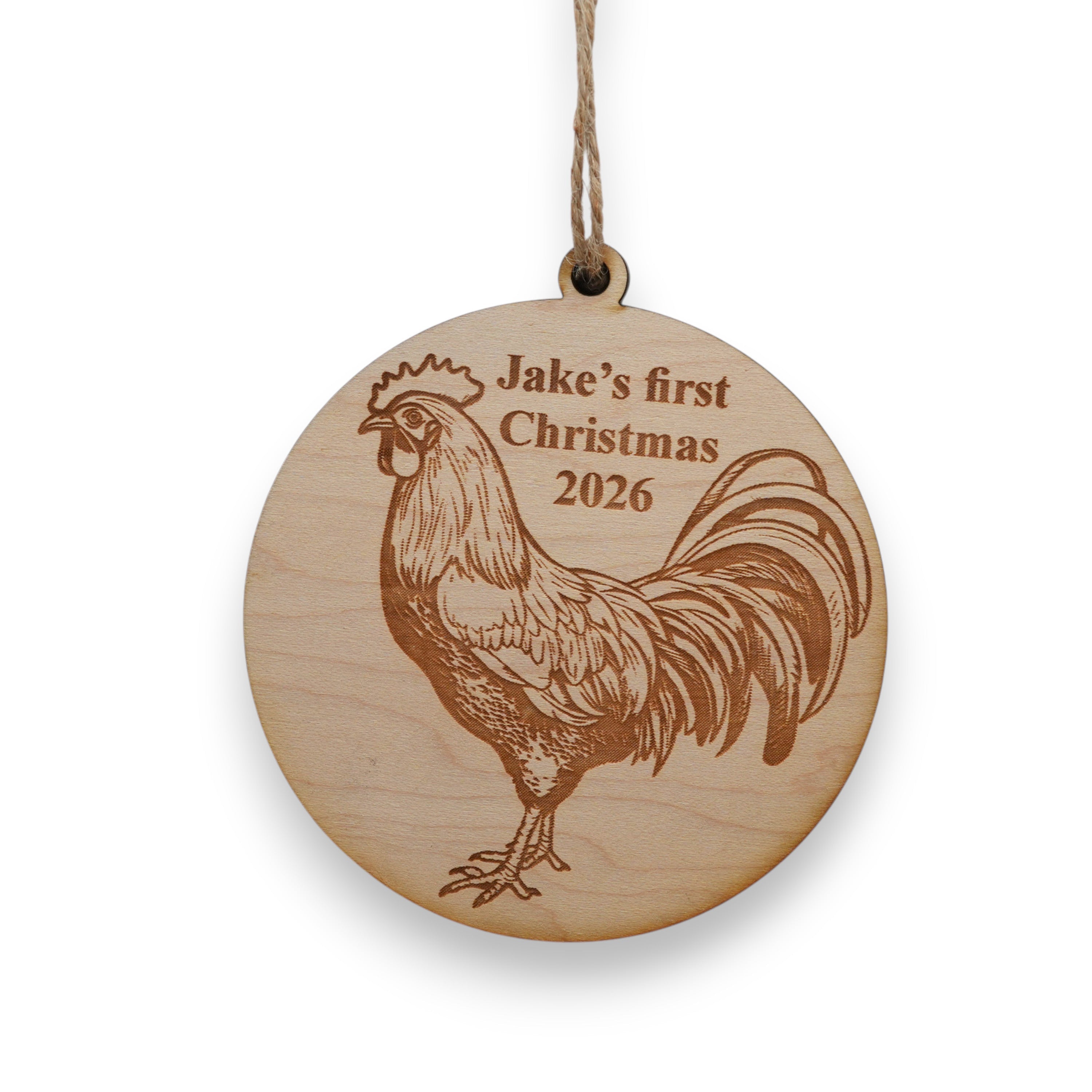 Ornament - Animals - PERSONALIZED - Raw Wood
