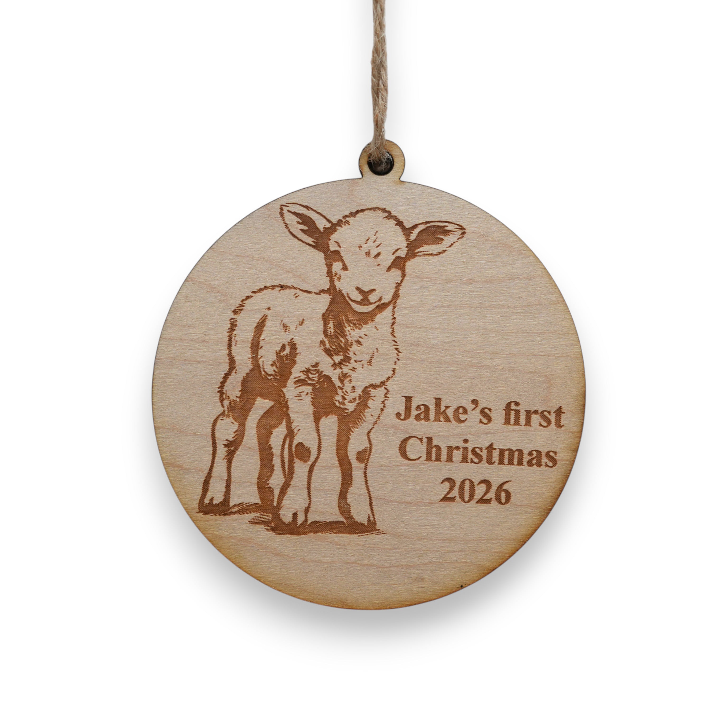Ornament - Animals - PERSONALIZED - Raw Wood