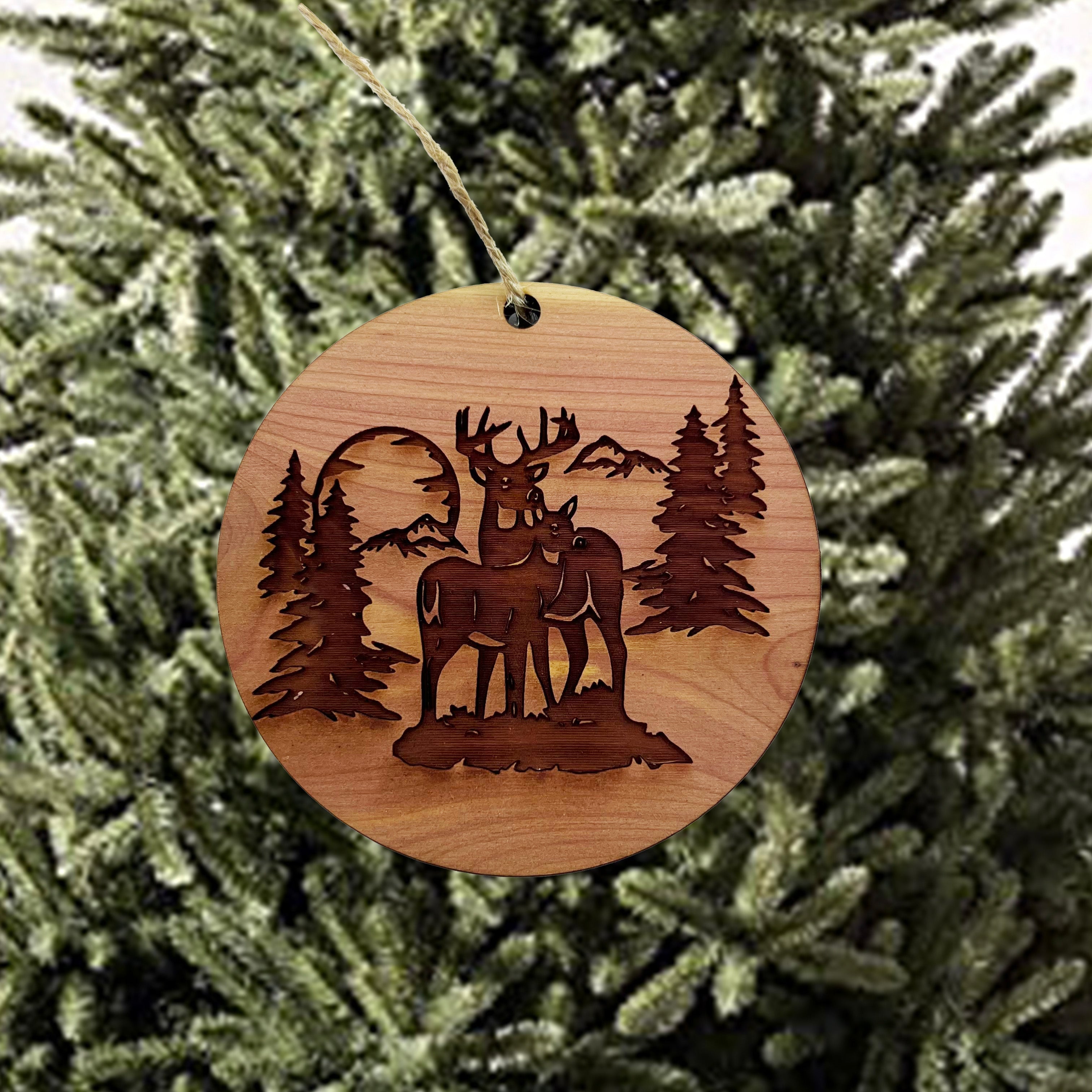 Deer Mountain - Cedar Ornament