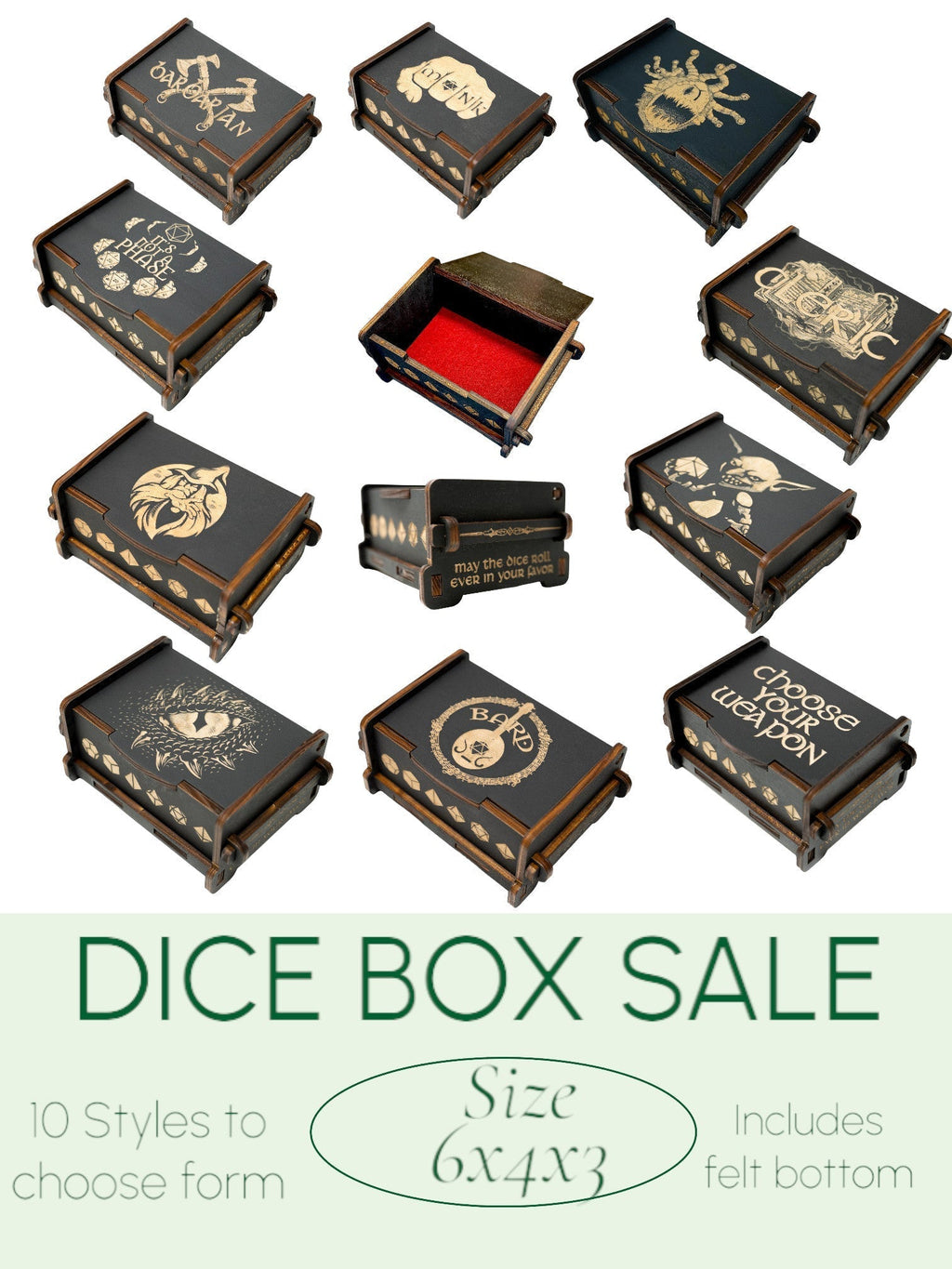Dice Box - Black - Blood Hunter - 6x4x3