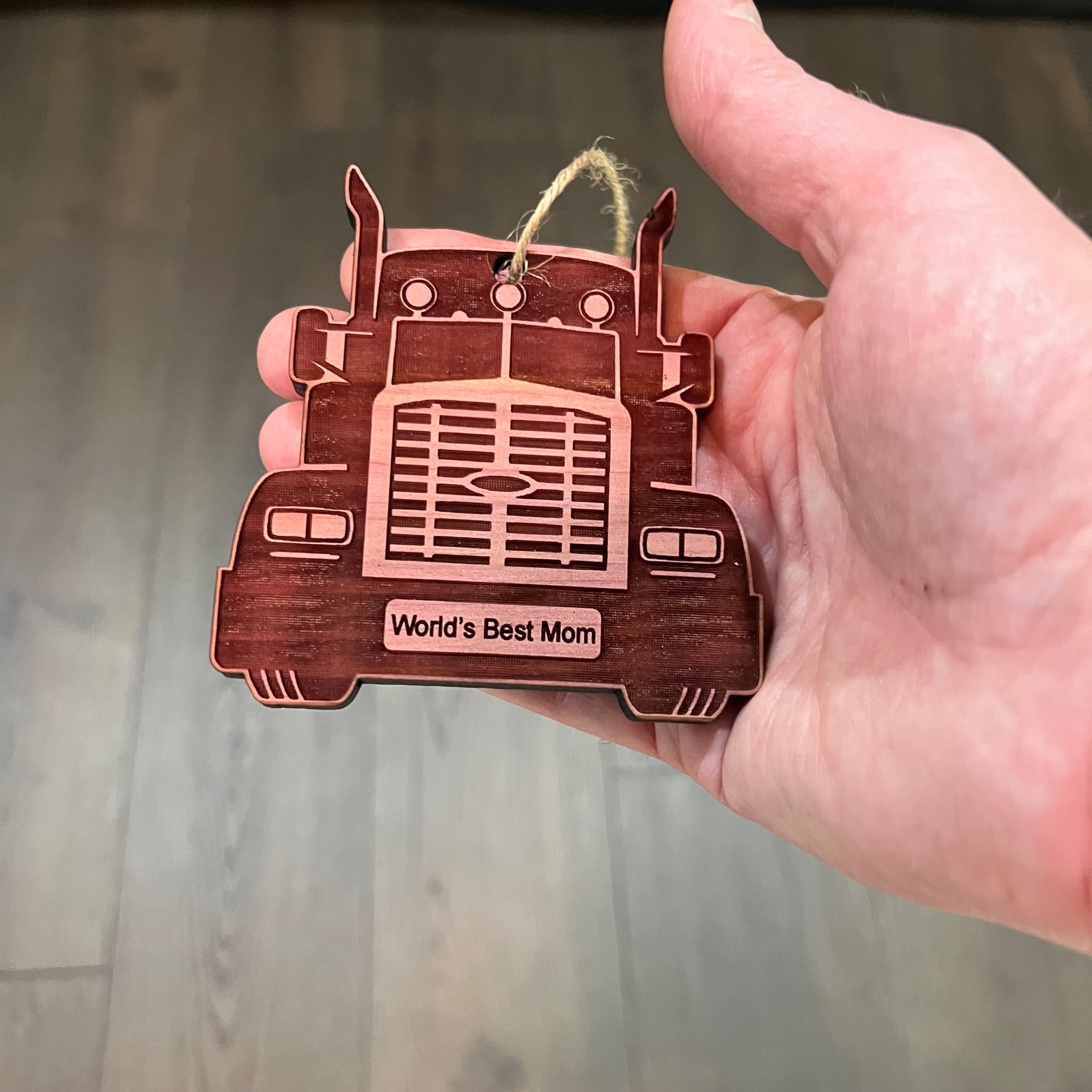 Diesel Worlds Best Mom - Cedar Ornament