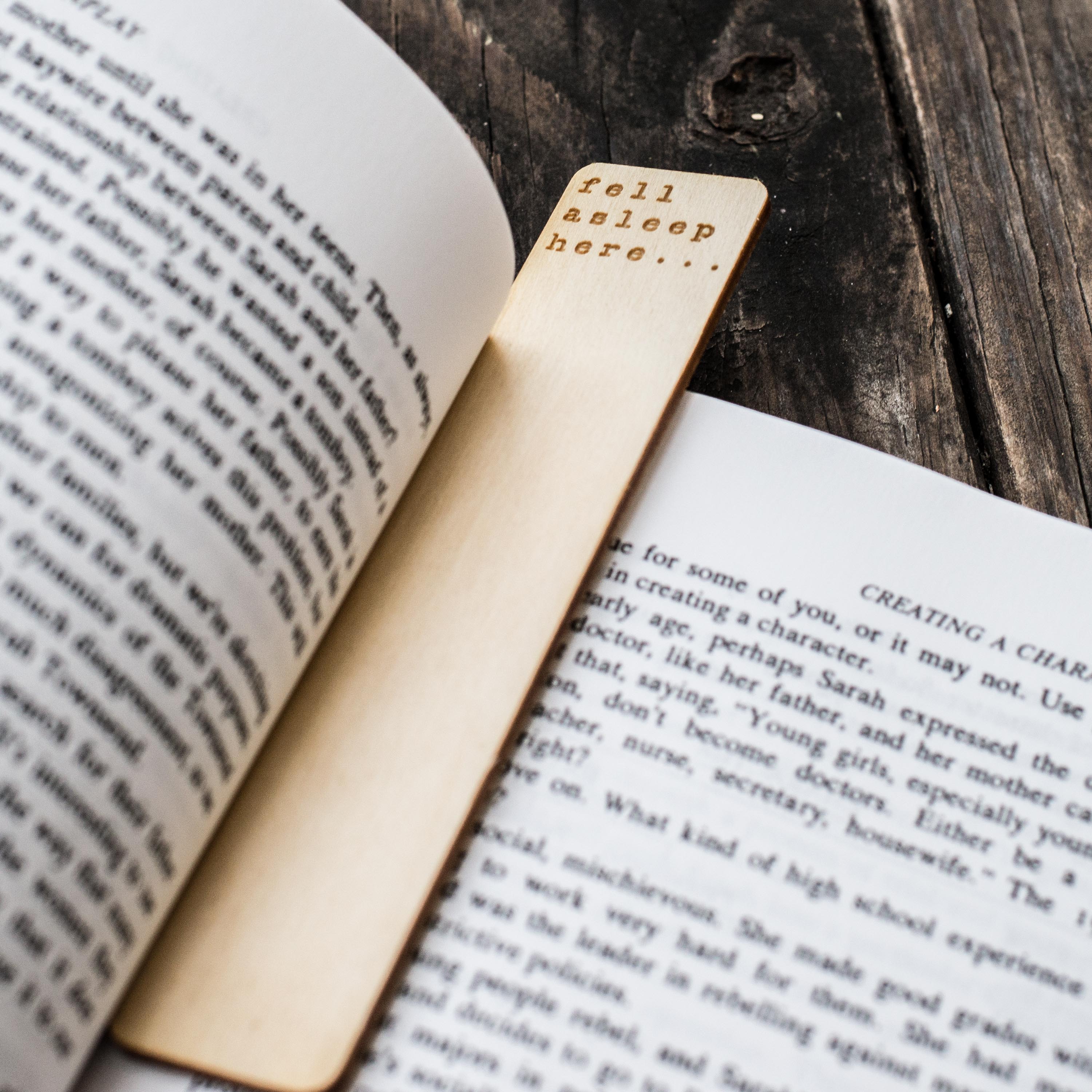 Bookmark - Personalized - Fell asleep here