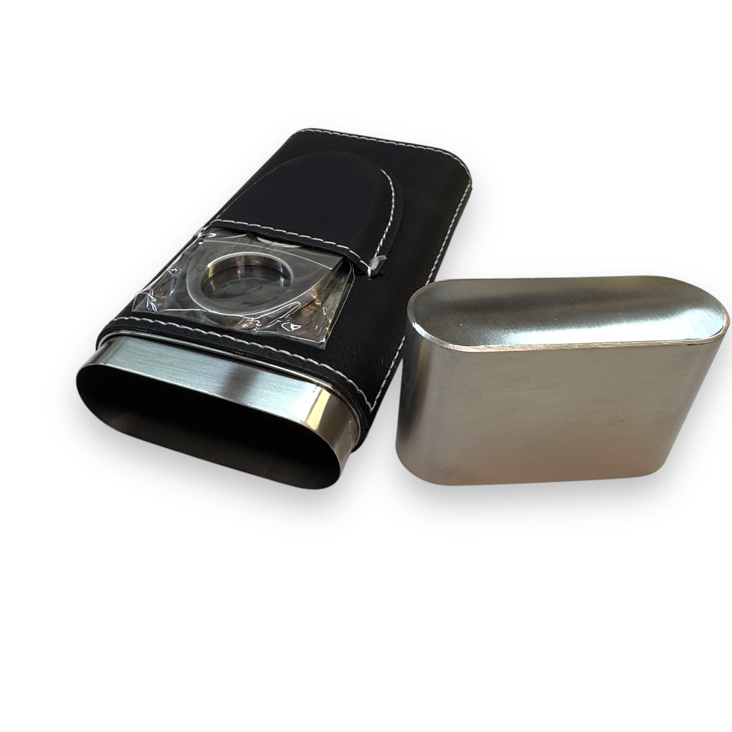 Cigar Case with Cutter - Eros God of Love - Leather