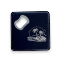 Coaster W/ BOTTLE OPENER - Hawaii Beach - SET OF 2 LEATHER