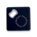 Coaster W/ BOTTLE OPENER - The One - SET OF 2 LEATHER