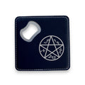 Coaster W/ BOTTLE OPENER - Demon Trap - SET OF 2 LEATHER