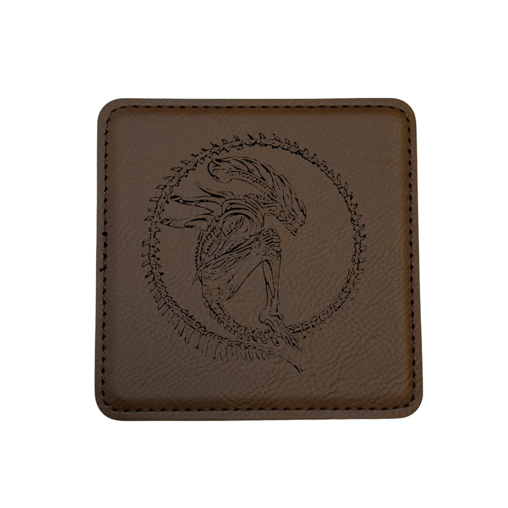 Coaster - Alien Fossil - SET OF 2 - Leather or Stitched Cork