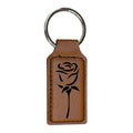 Keychain - Rectangle - Rose - Leather