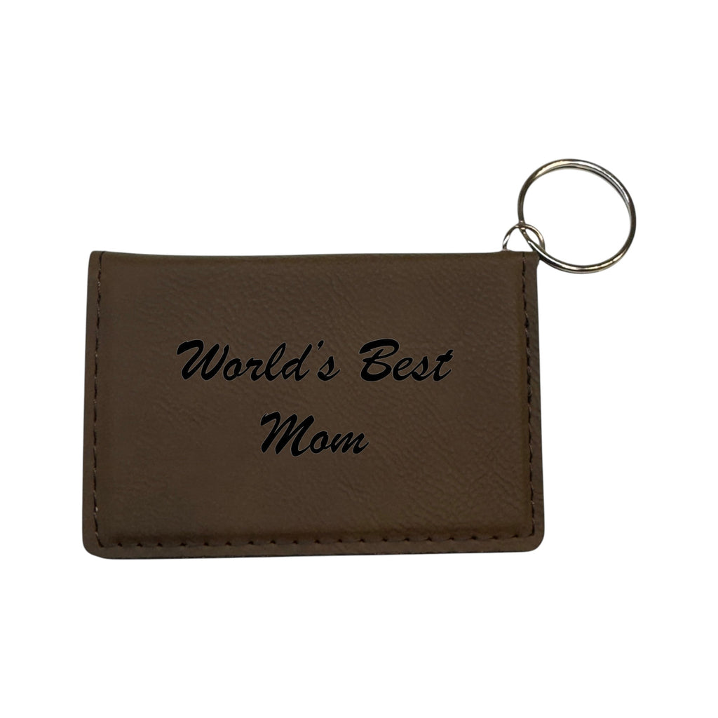 Keychain ID Holder Wallet - Worlds Best Mom Leather