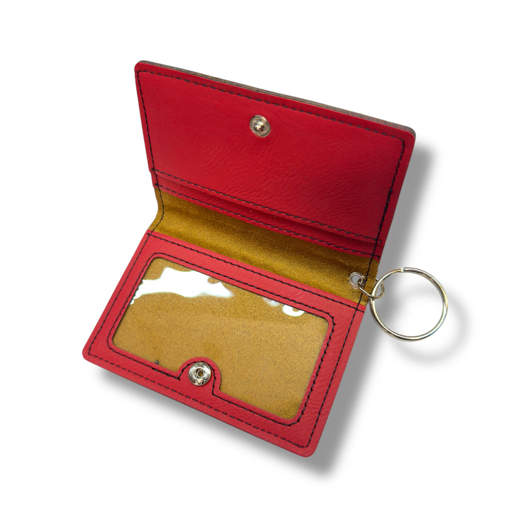 Keychain ID Holder Wallet - Worlds Best Mom Leather
