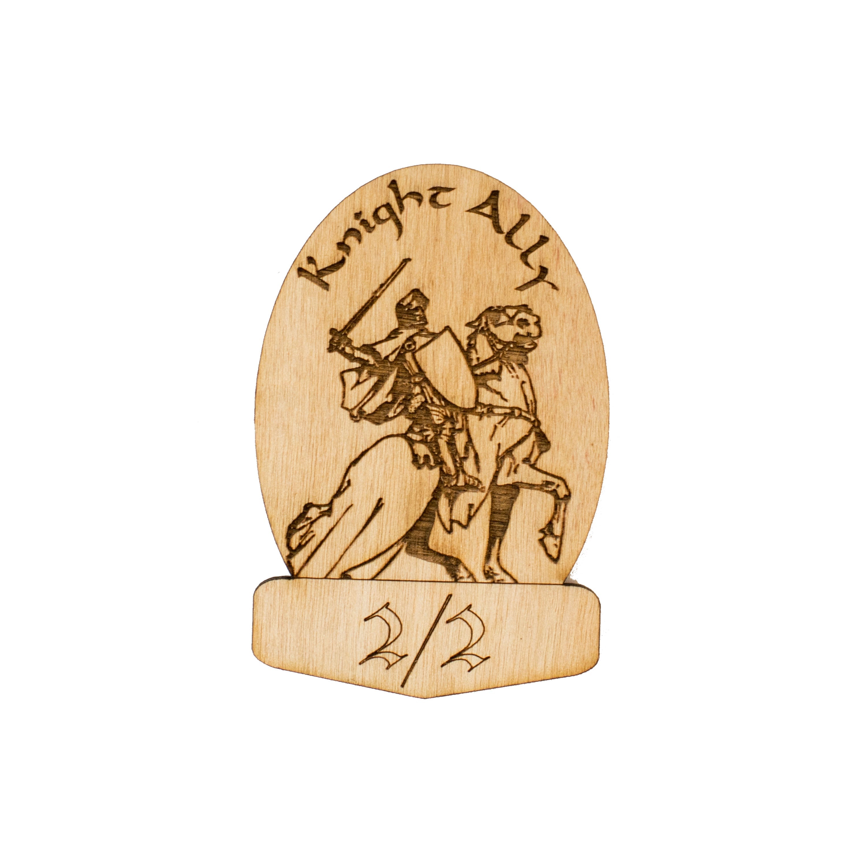 6 Knight Ally Game Tokens 2"x3"