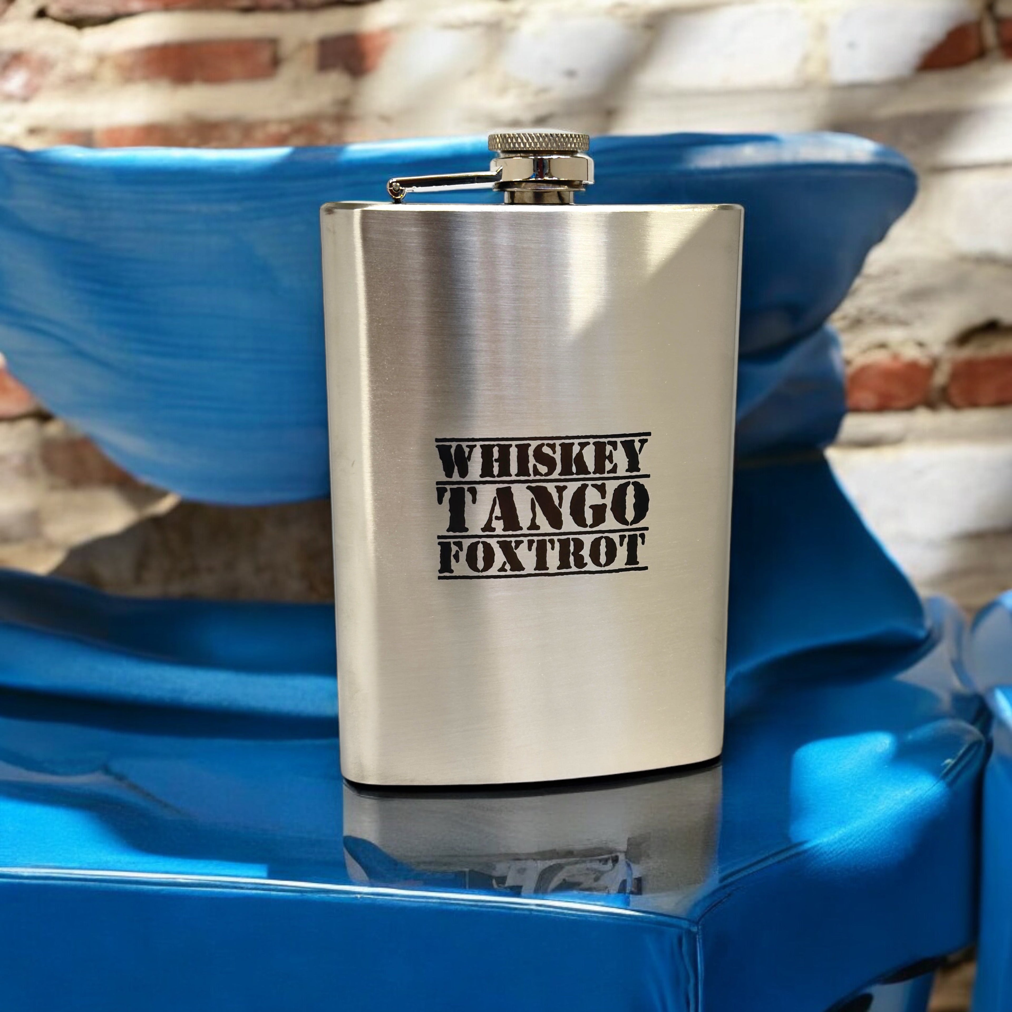 8oz Whiskey Tango Foxtrot Stainless Steel Flask