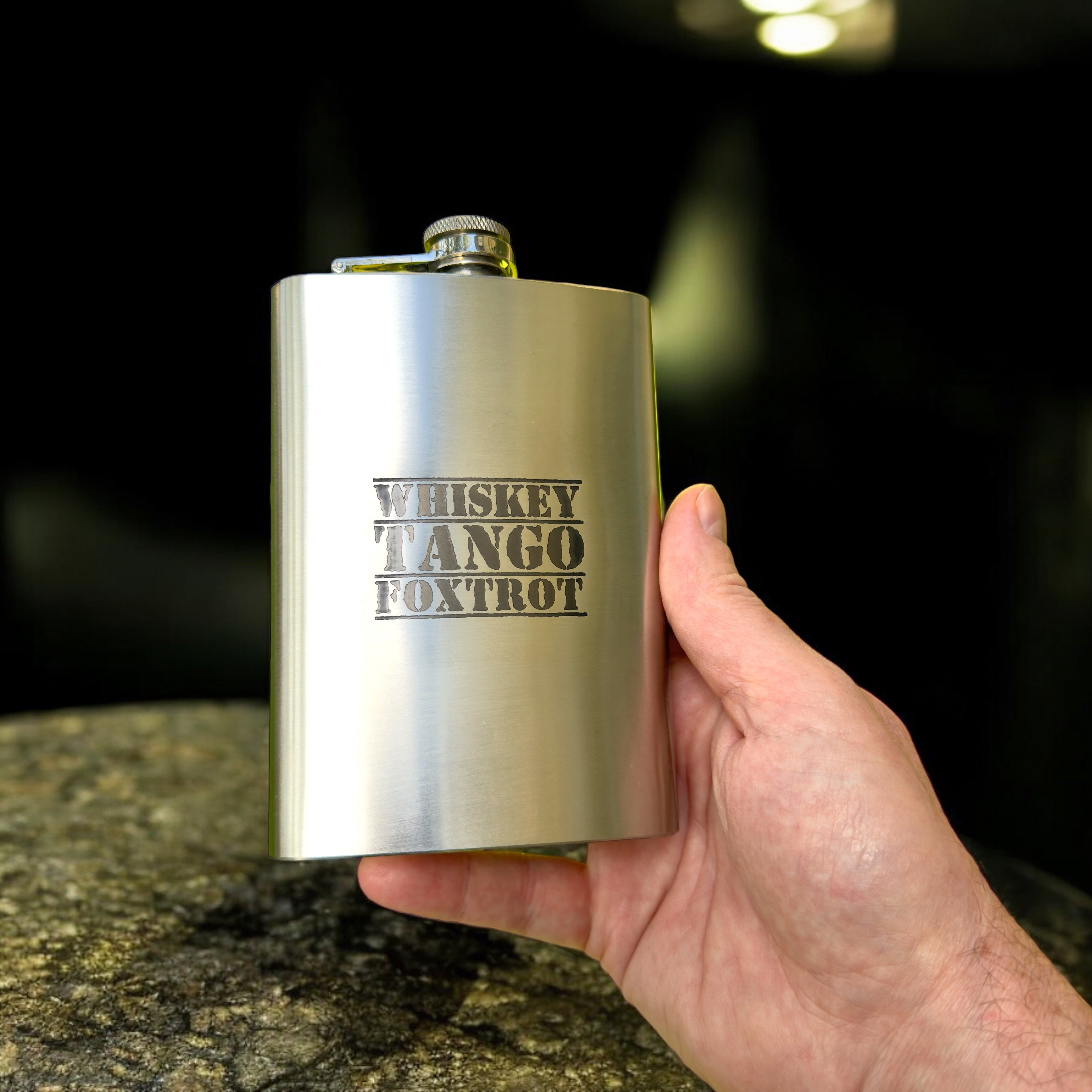 8oz Whiskey Tango Foxtrot Stainless Steel Flask