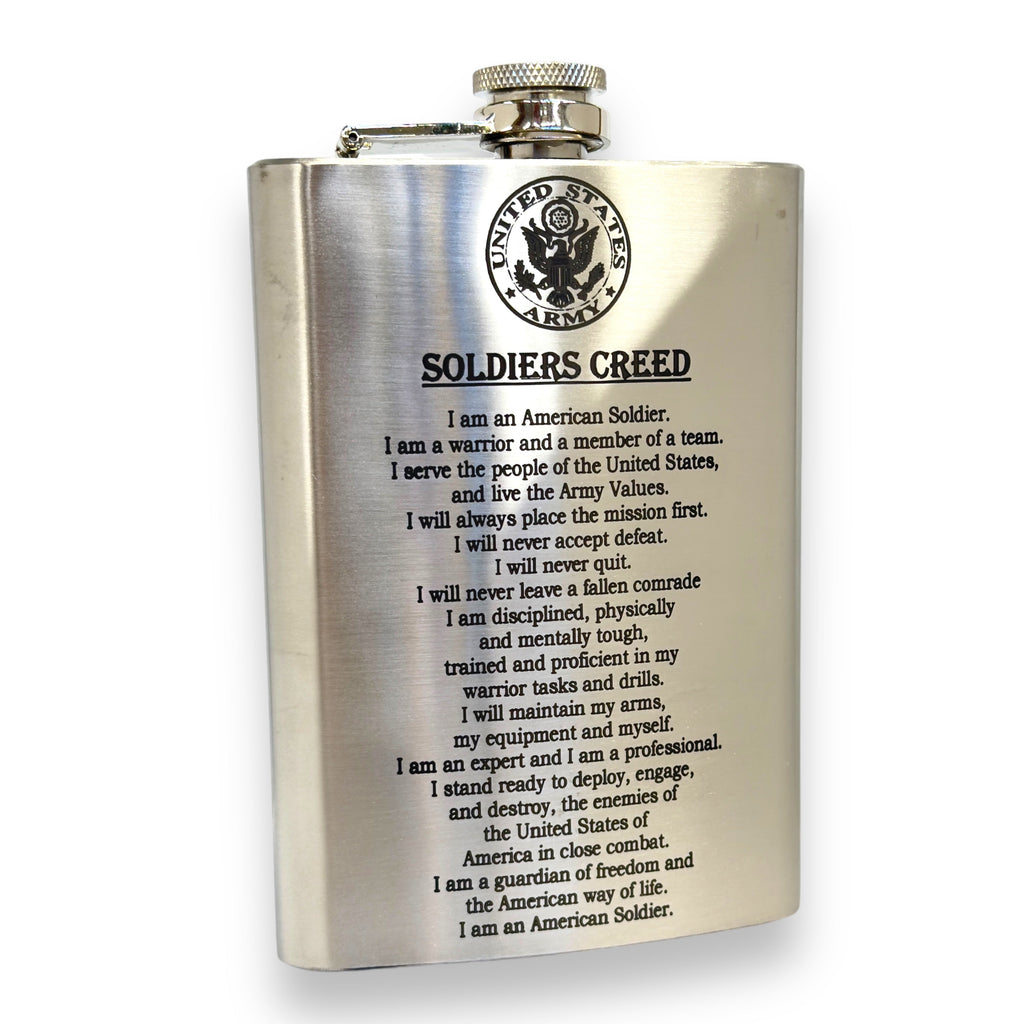 8oz Soldiers Creed Flask Stainless Steel