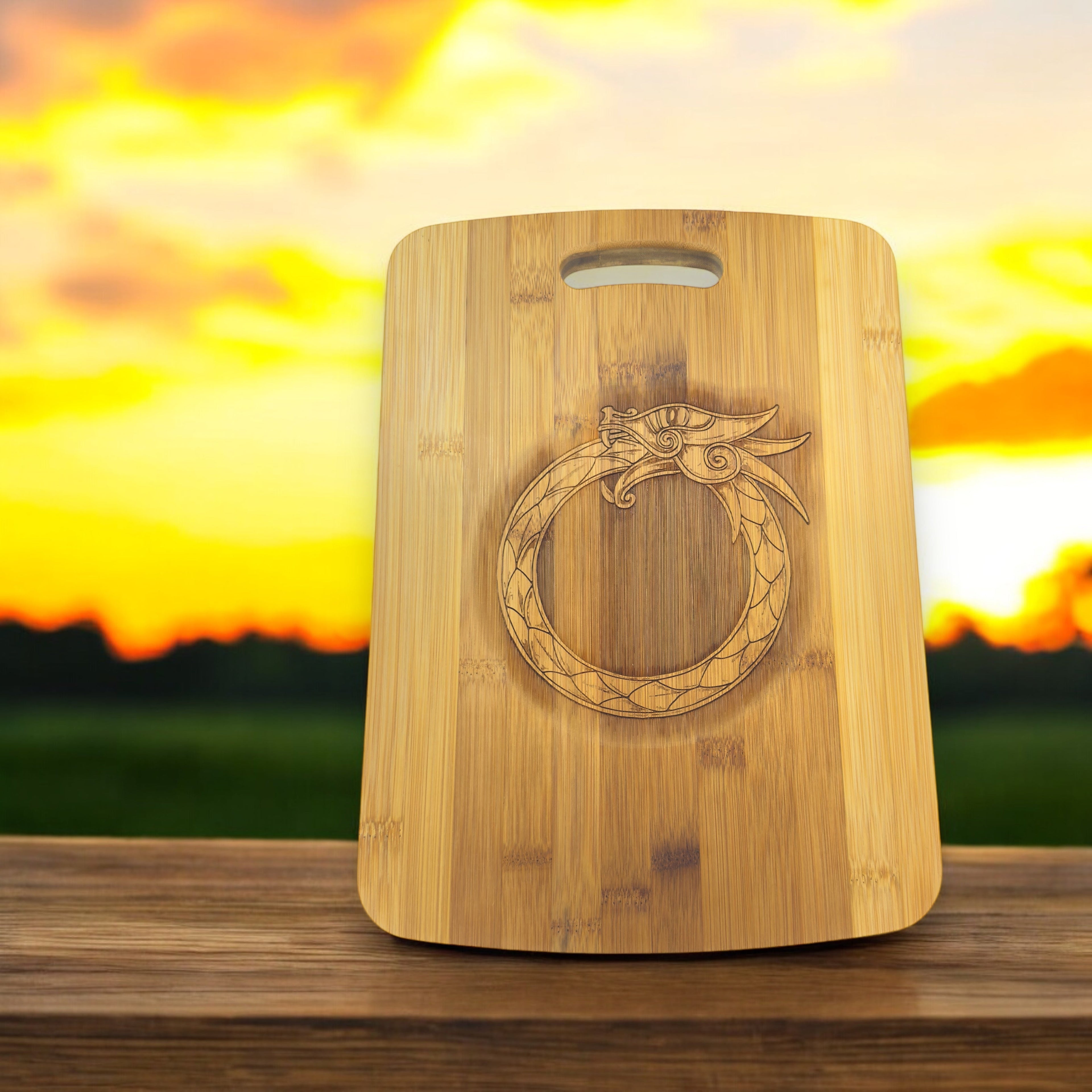 Celtic Dragon - Cutting Board 14''x9.5''x.5'' Bamboo