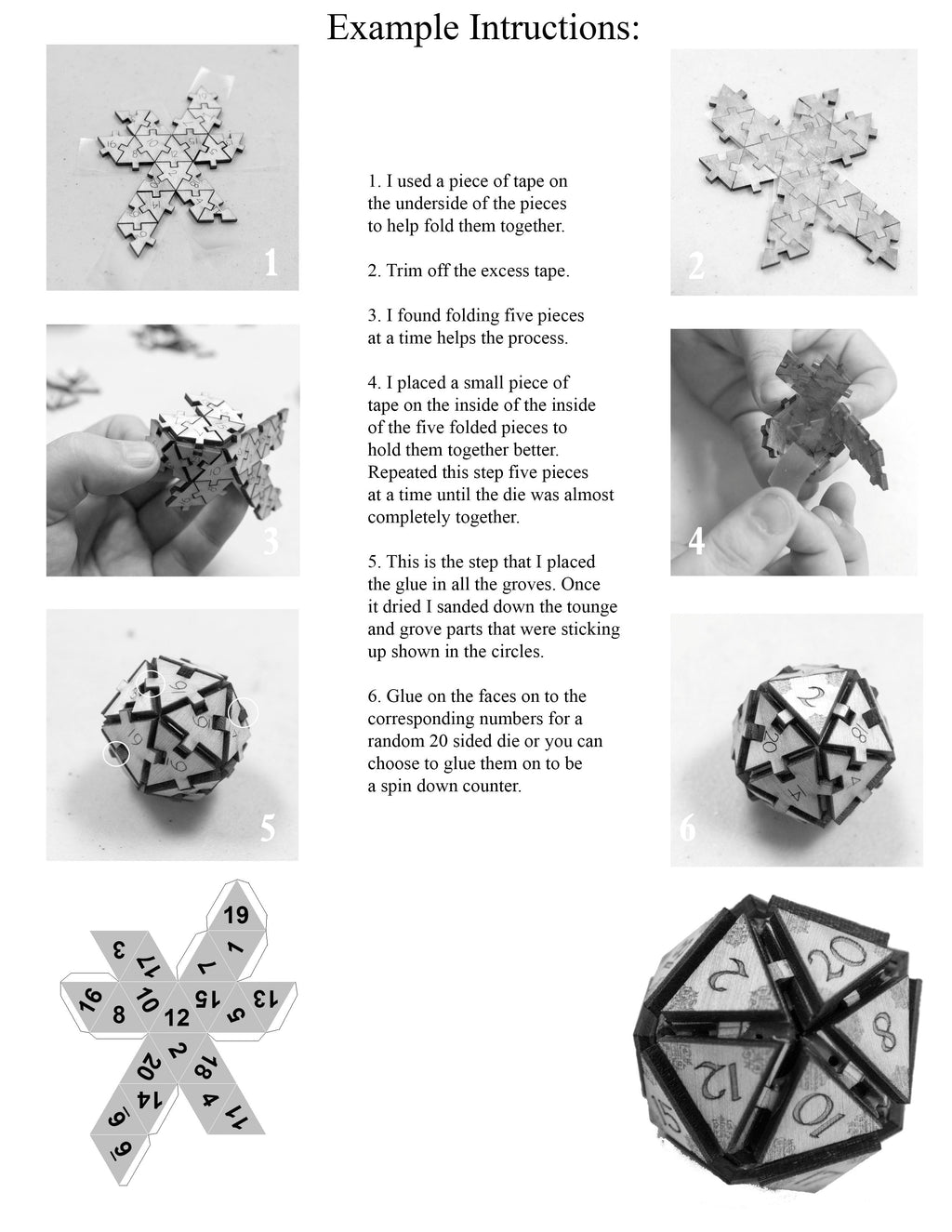 Crafts - 20 Sided Dice - Art Kit - RAW Wood 1.5"x1.5"