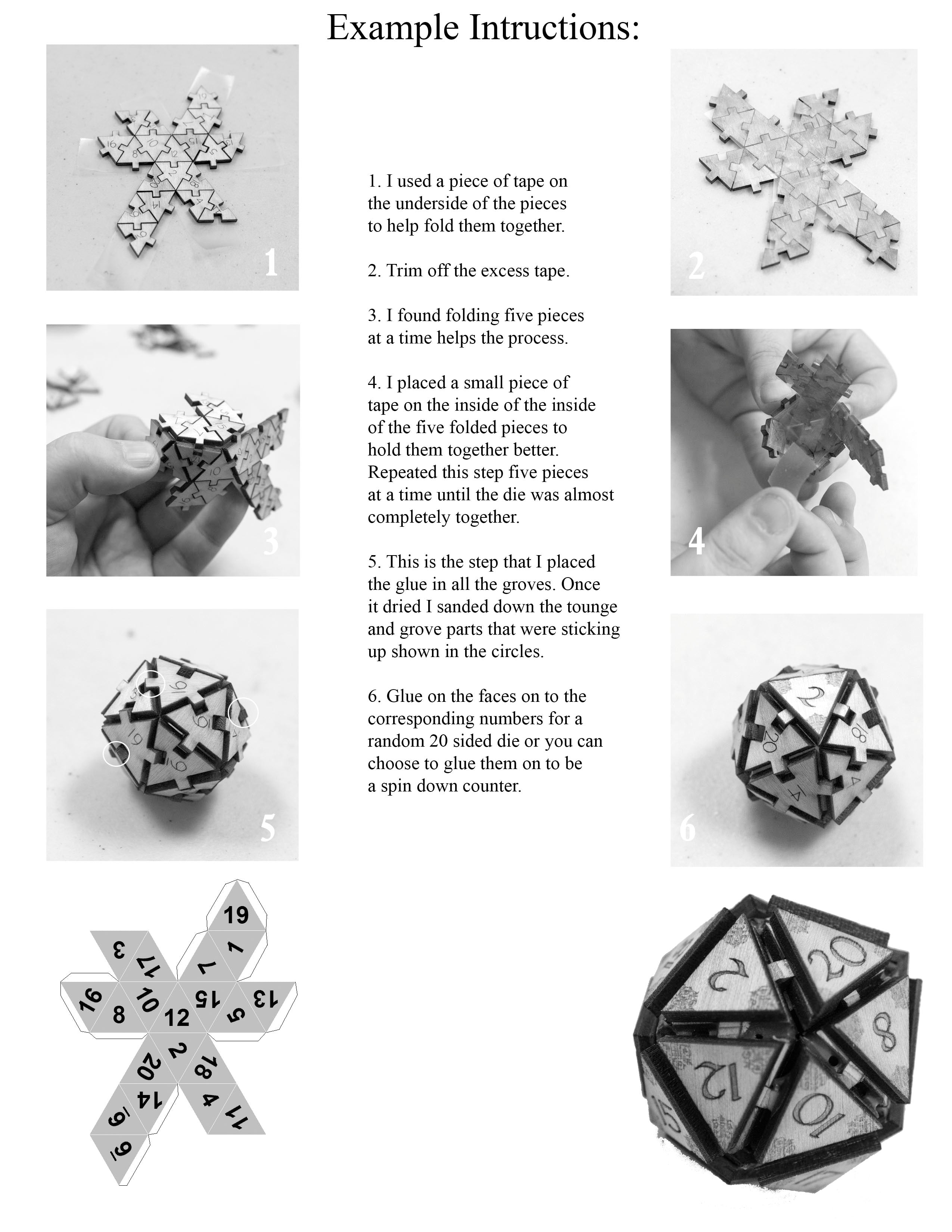 Crafts - 20 Sided Dice - Art Kit - RAW Wood 1.5"x1.5"