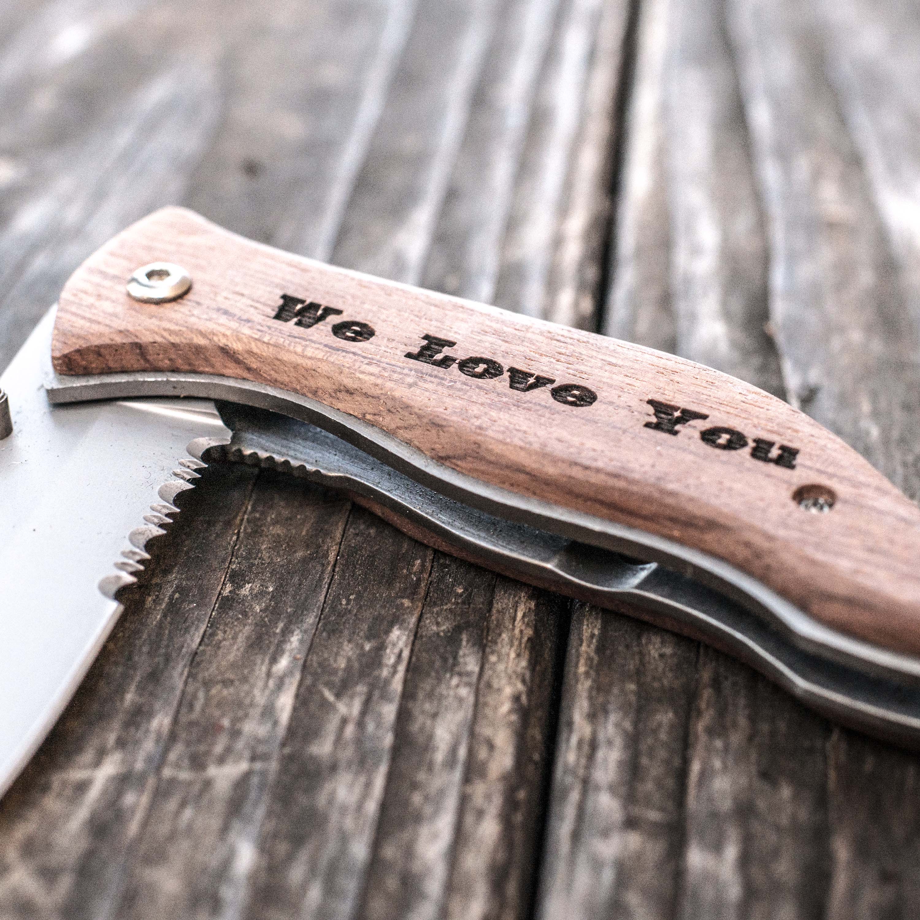 Knife - Personalized - Rosewood Liner Lock Knife - 138