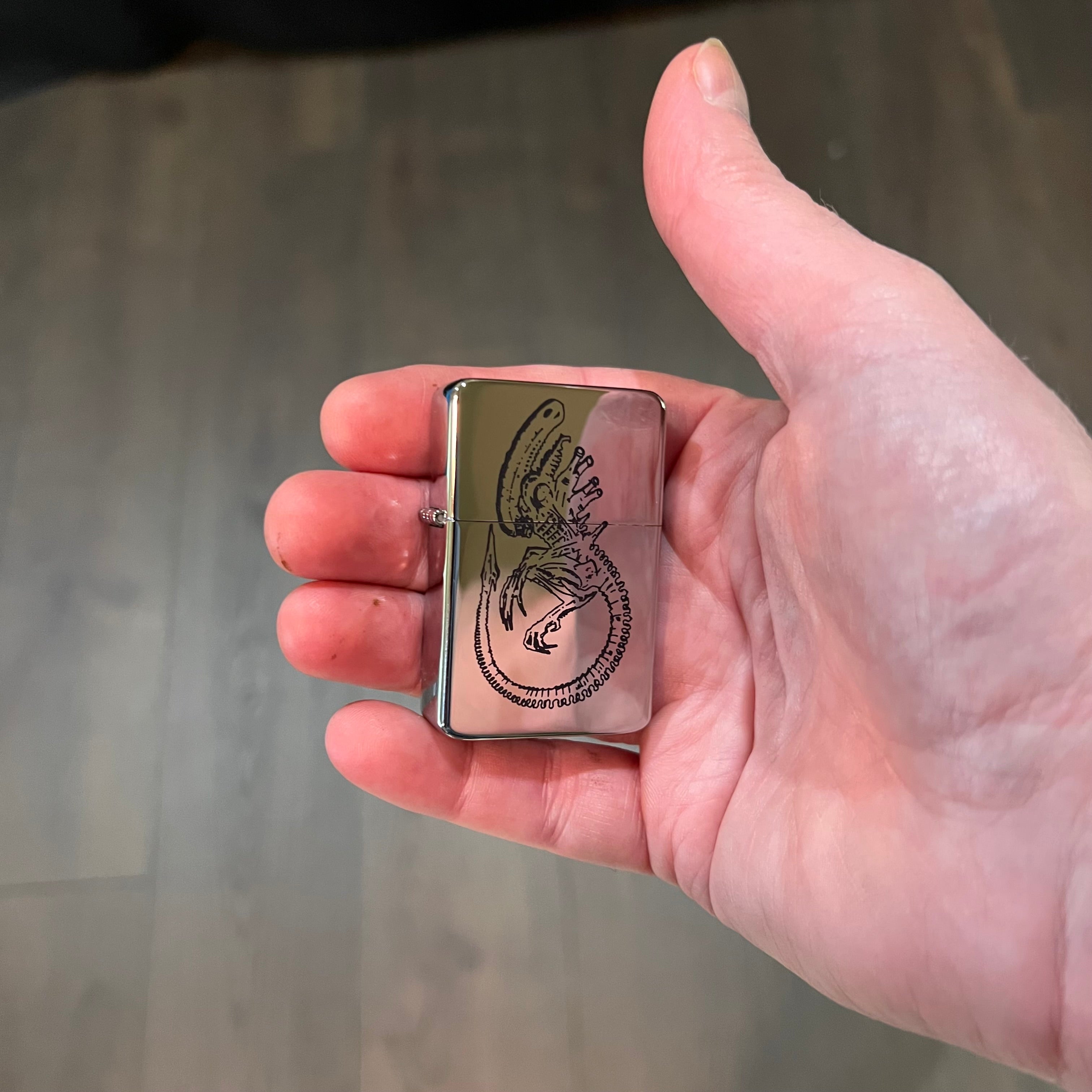 Lighter - Alien Fossil - Chrome
