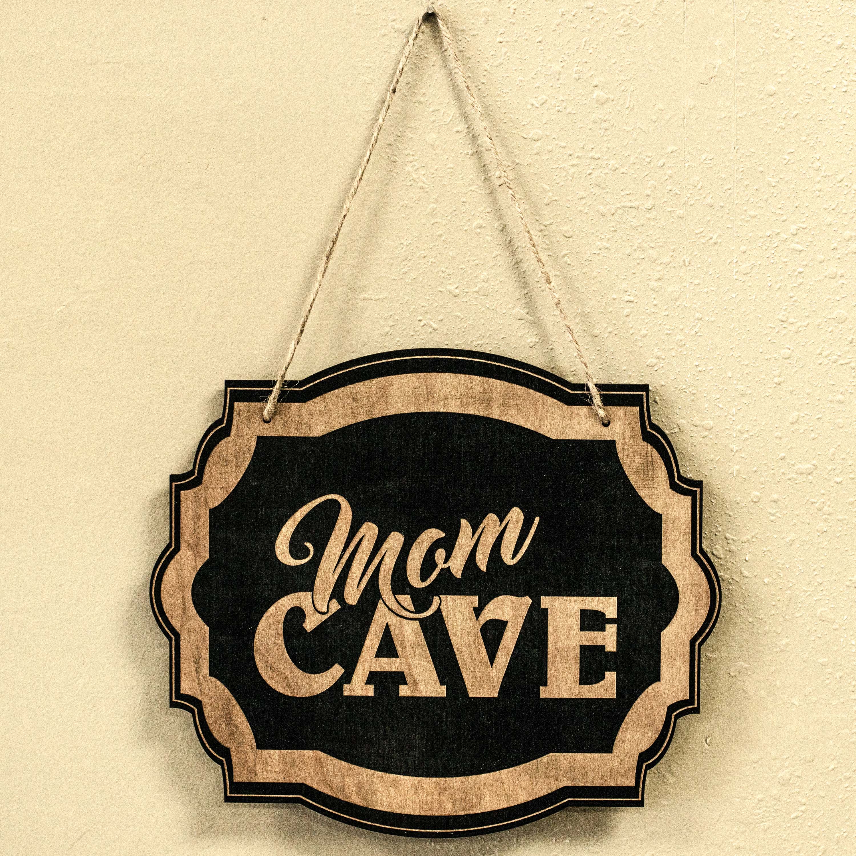 Mom Cave - Black Door Sign
