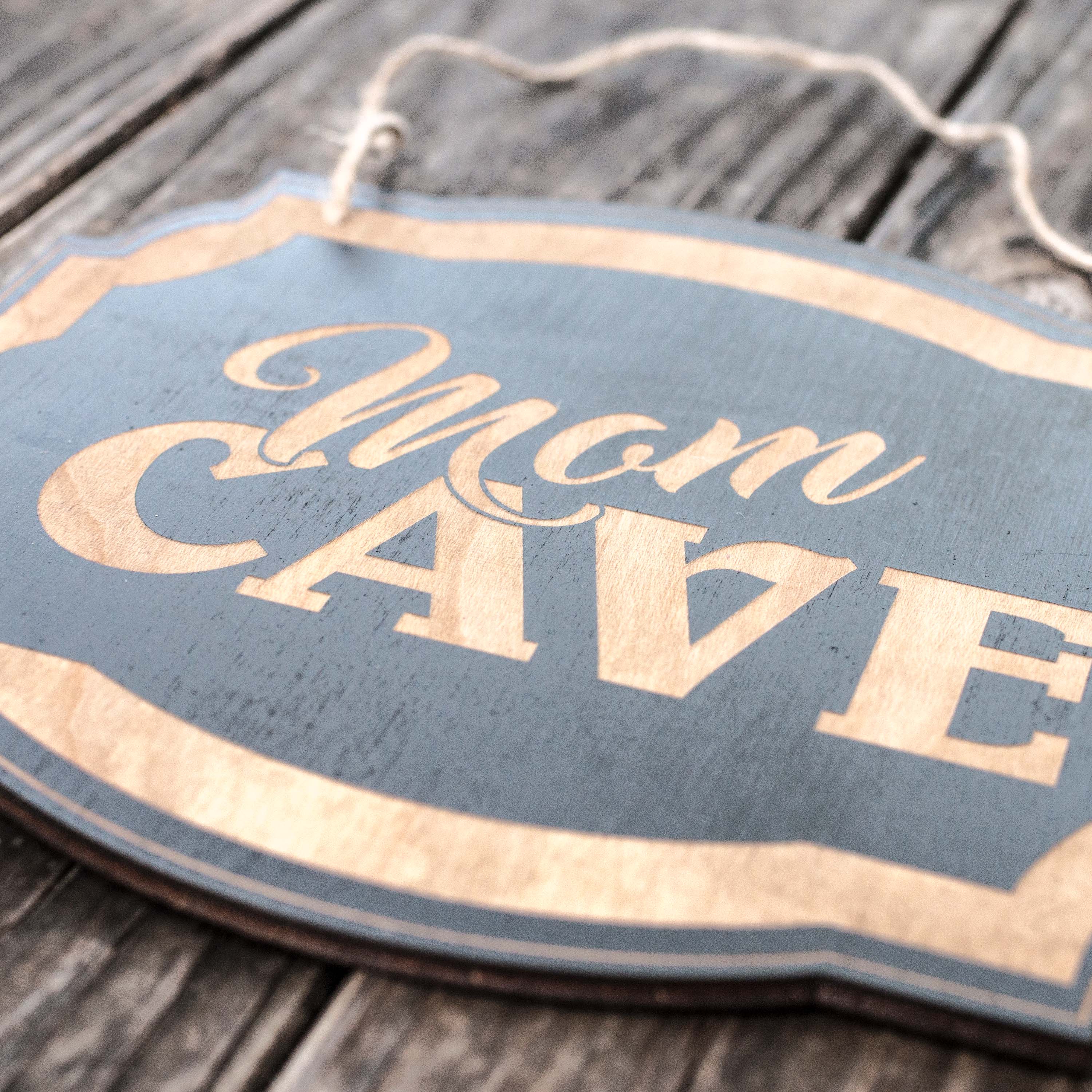 Mom Cave - Black Door Sign
