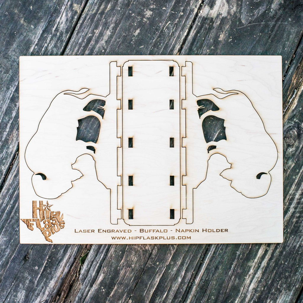 Napkin Holder - Buffalo - Raw Wood Craft
