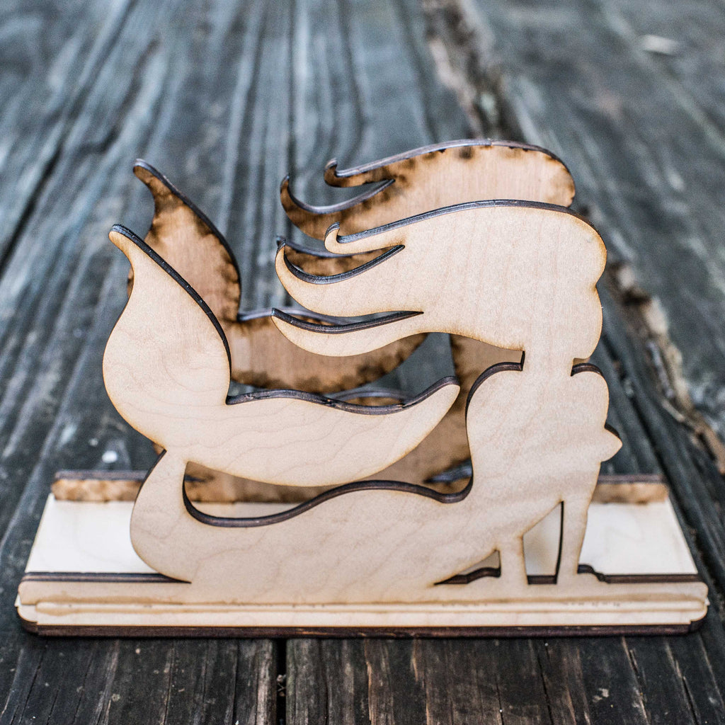 Napkin Holder - Mermaid - Raw Wood Craft