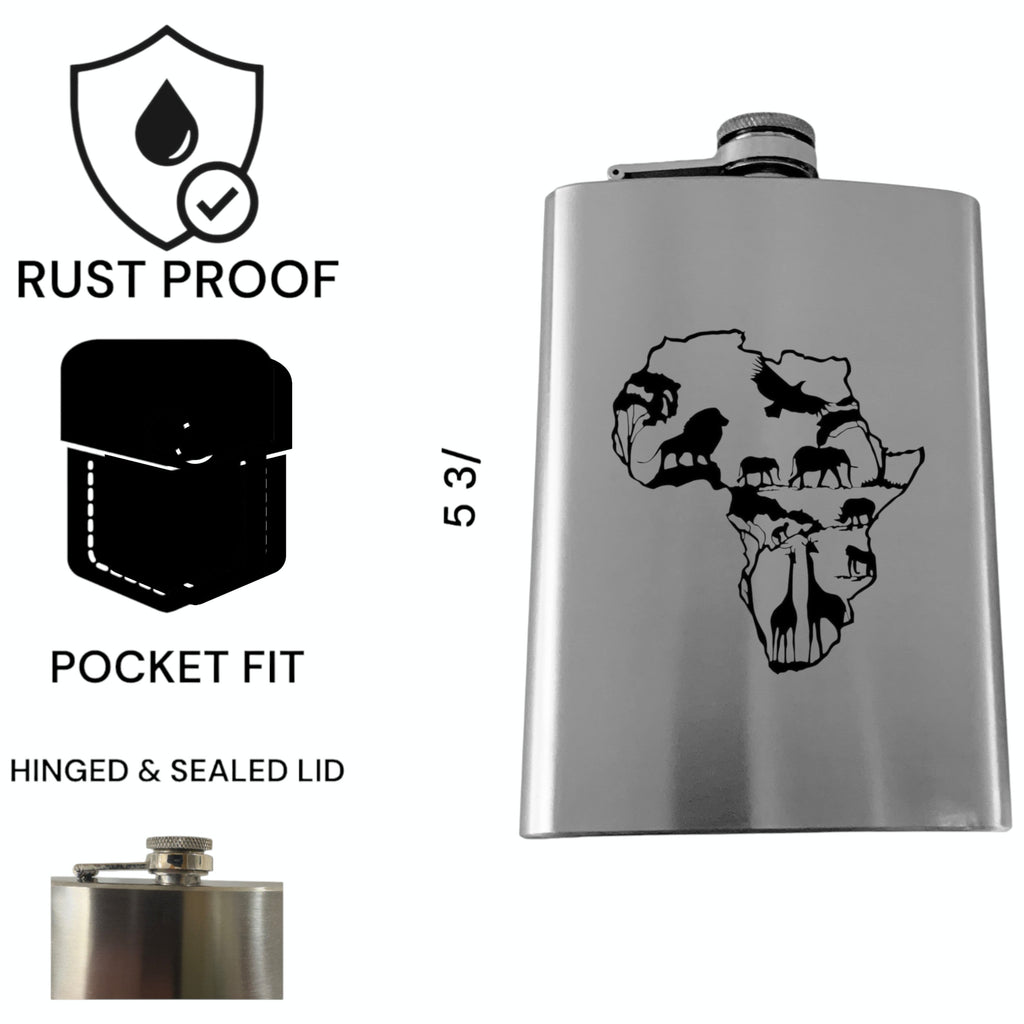 8oz Flask - African Scene