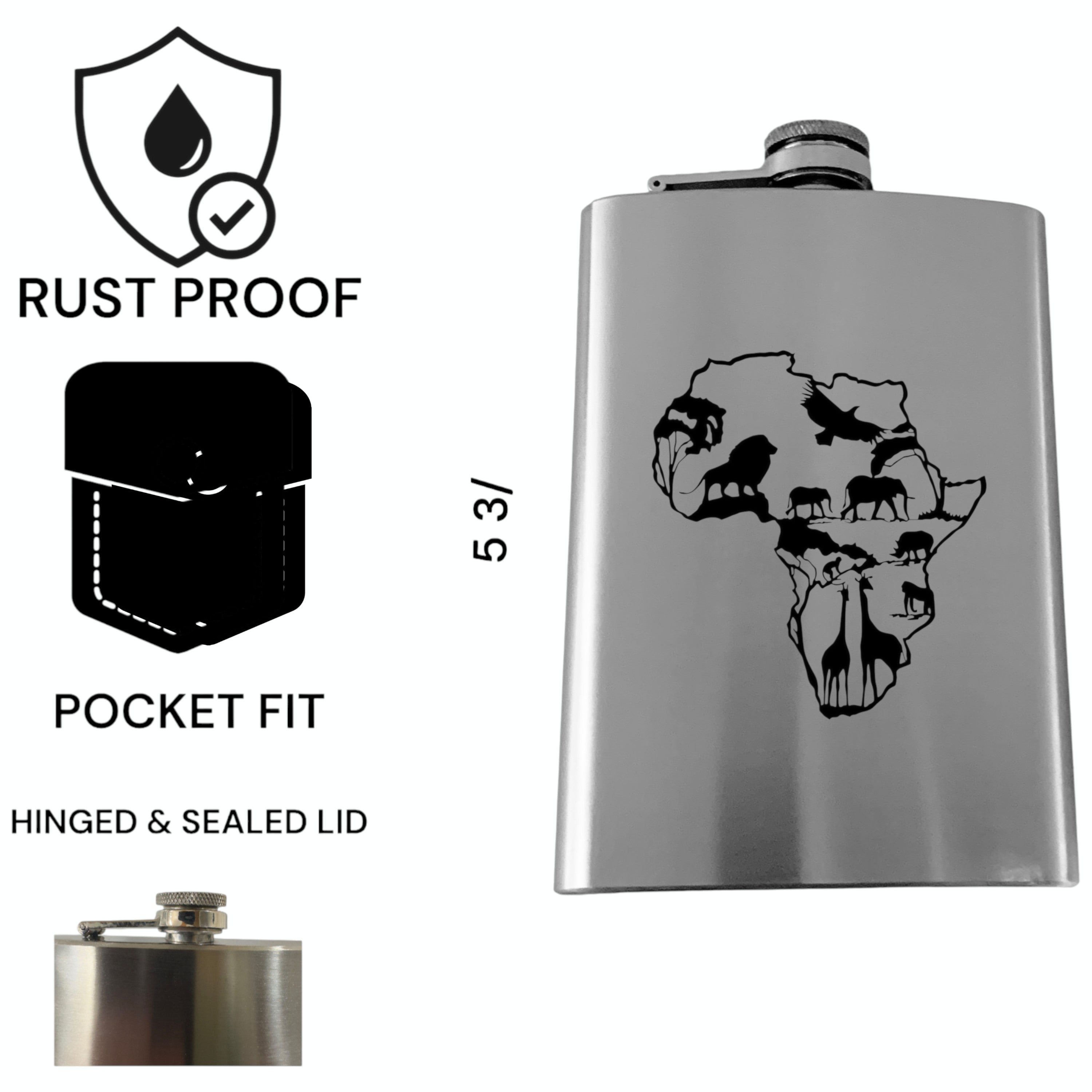 8oz Flask - African Scene